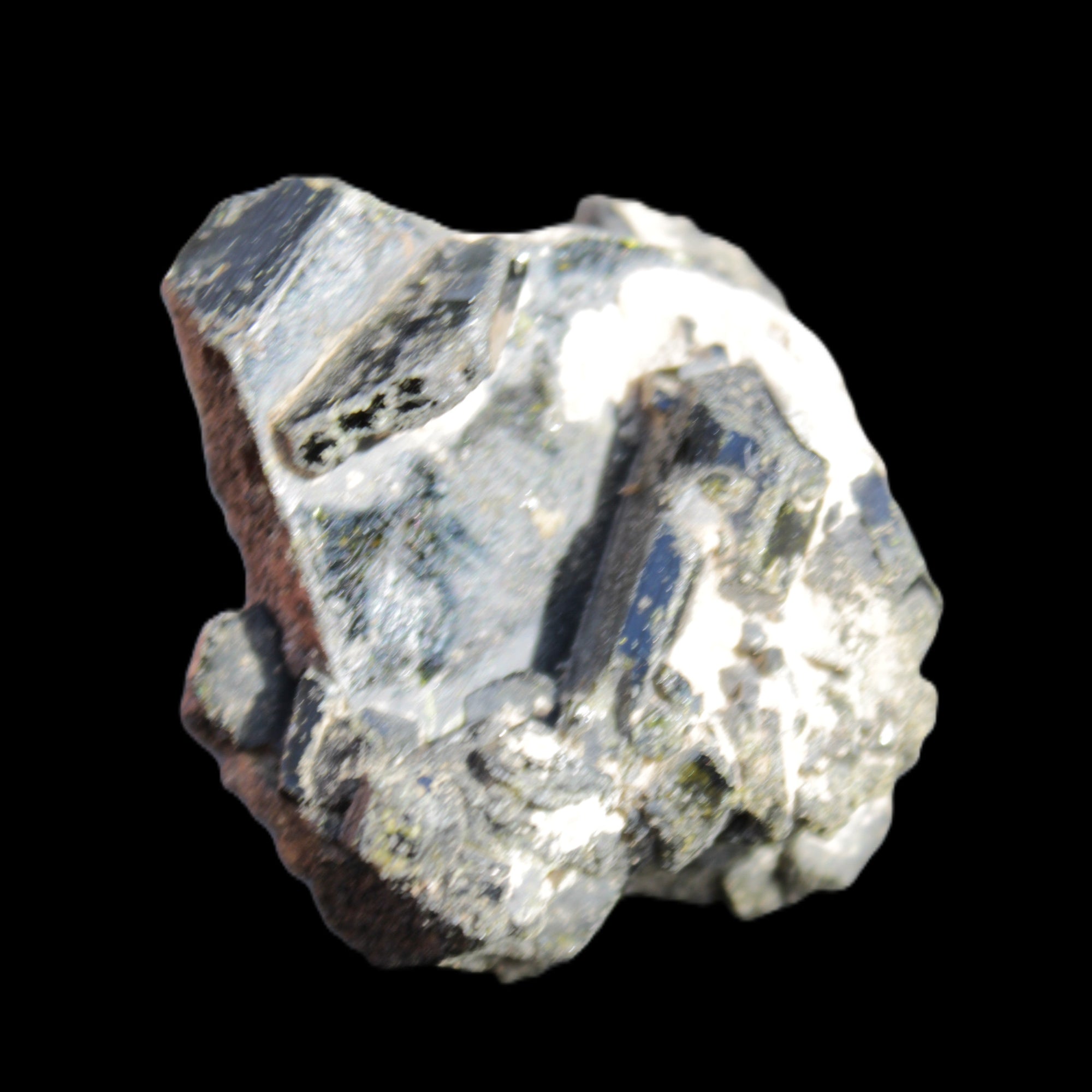 Magnificent Epidote cluster specimen from Afghanistan 66*45*58mm 135.9g in sunlight - Rocks and Things Store