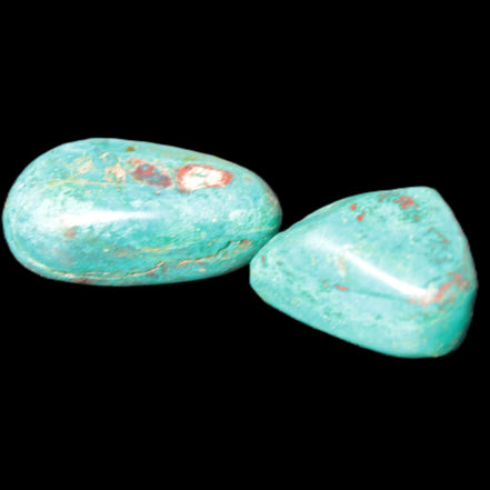 Chrysocolla Malachite 1/2 tumbled stones 22-32mm 20-25g in bright light - Rocks and Things Store