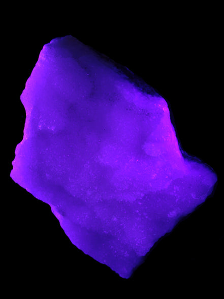 Pink Aragonite specimen 120*40*81mm 480g in UV light -Rocks and Things Store