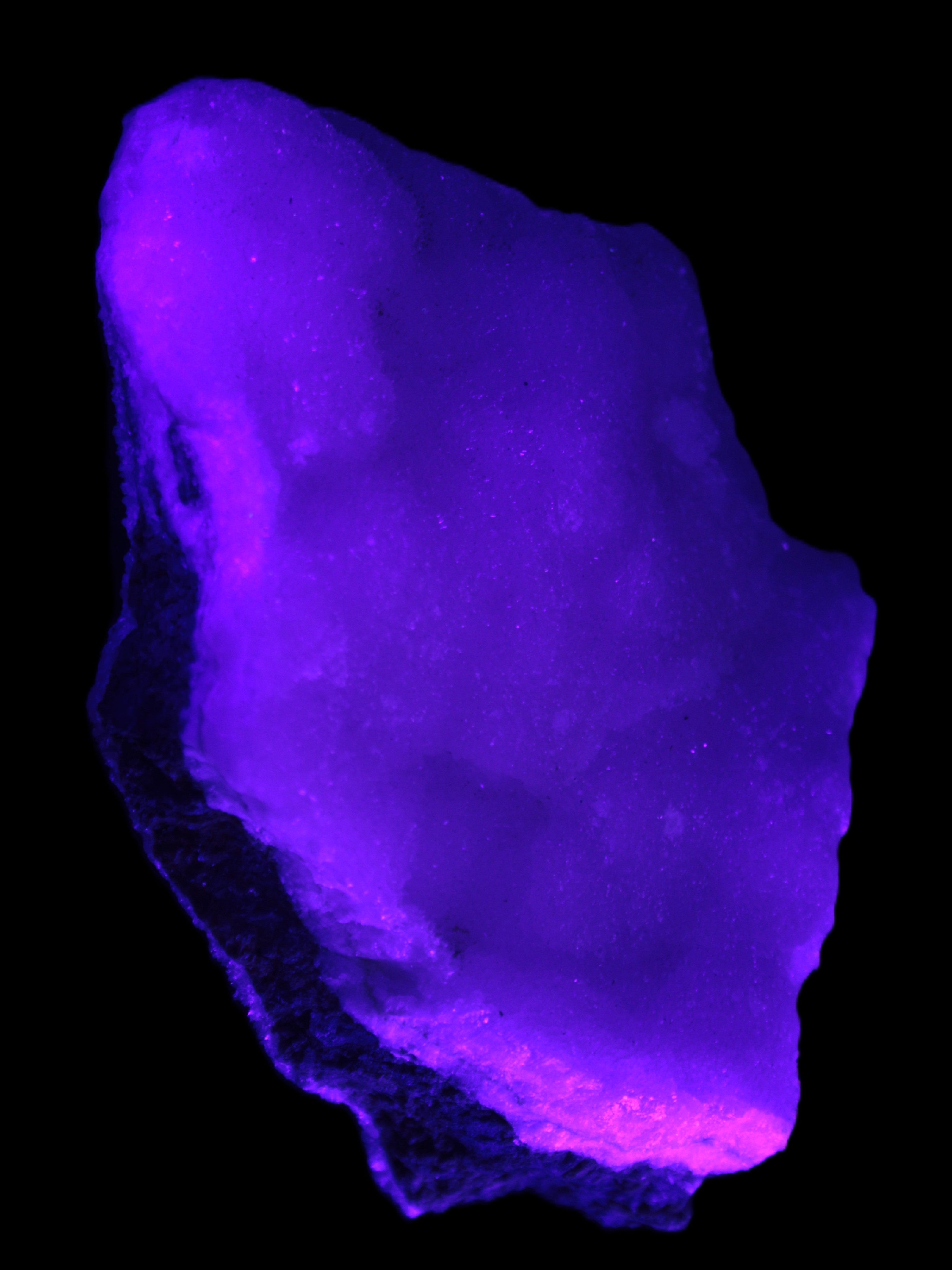 Pink Aragonite specimen 120*40*81mm 480g in UV light -Rocks and Things Store