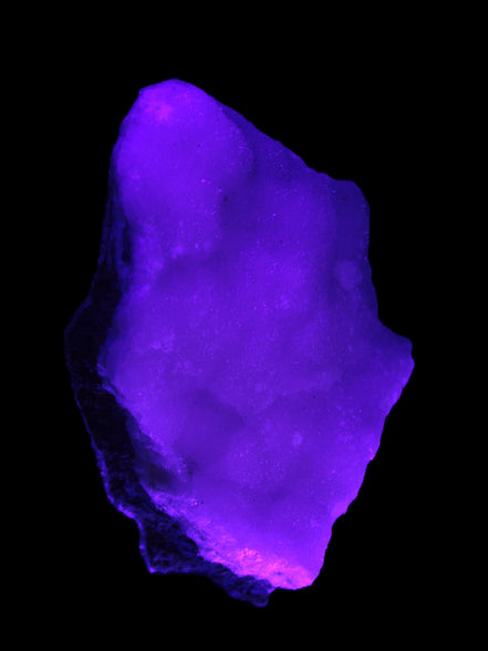 Pink Aragonite specimen 120*40*81mm 480g in UV light -Rocks and Things Store