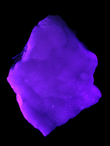 Pink Aragonite specimen 120*40*81mm 480g in UV light -Rocks and Things Store
