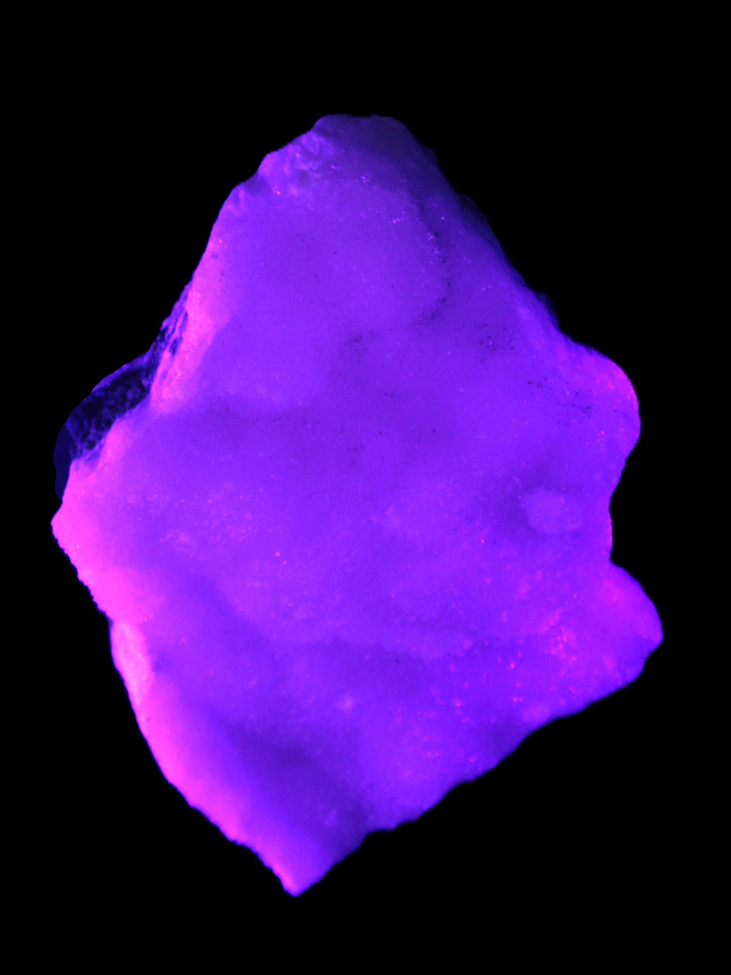 Pink Aragonite specimen 120*40*81mm 480g in UV light -Rocks and Things Store