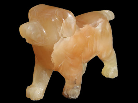 Honey Calcite hand-carved Dog 673g Rocks and Things