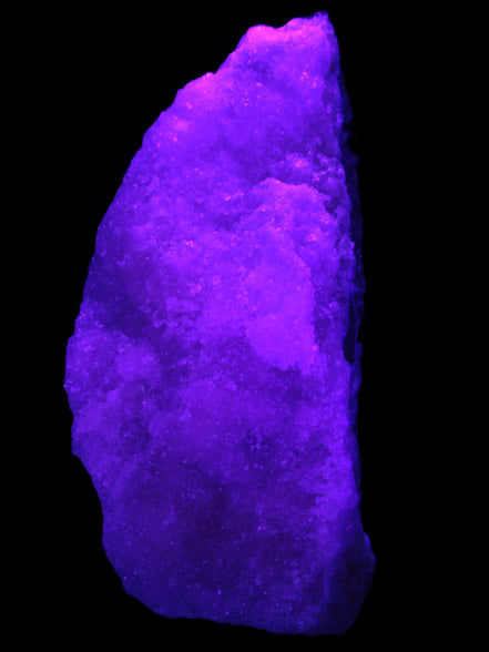 Pink Aragonite specimen on Ironstone matrix 150*22*75mm 336g in UV light -  Rocks and Things Store