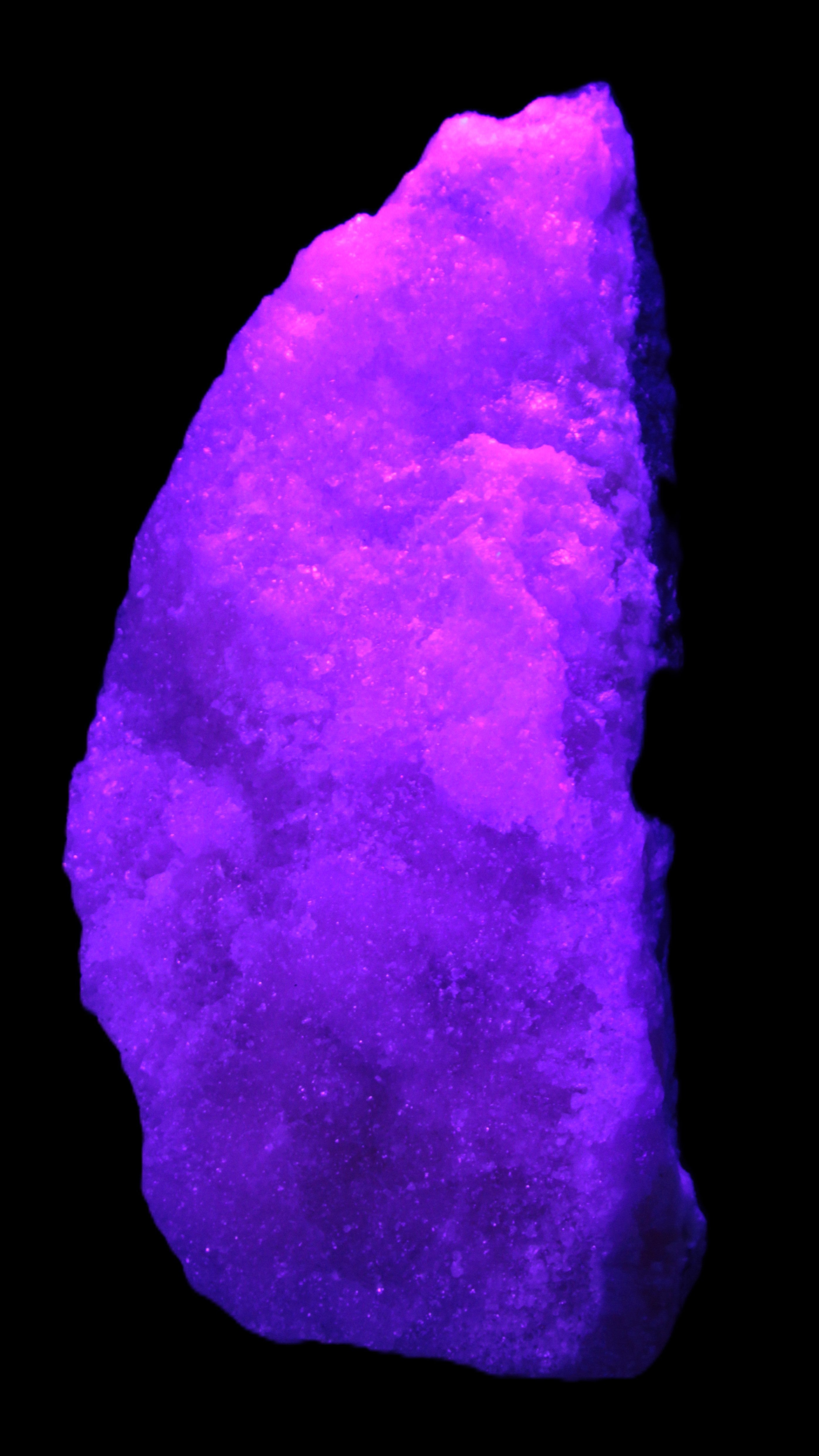 Pink Aragonite specimen on Ironstone matrix 150*22*75mm 336g in UV light -  Rocks and Things Store