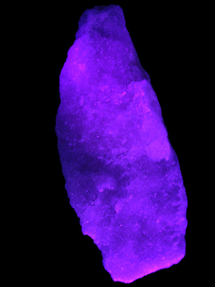 Pink Aragonite specimen on Ironstone matrix 150*22*75mm 336g in UV light -  Rocks and Things Store