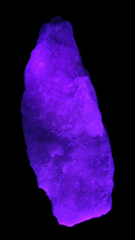 Pink Aragonite specimen on Ironstone matrix 150*22*75mm 336g in UV light -  Rocks and Things Store