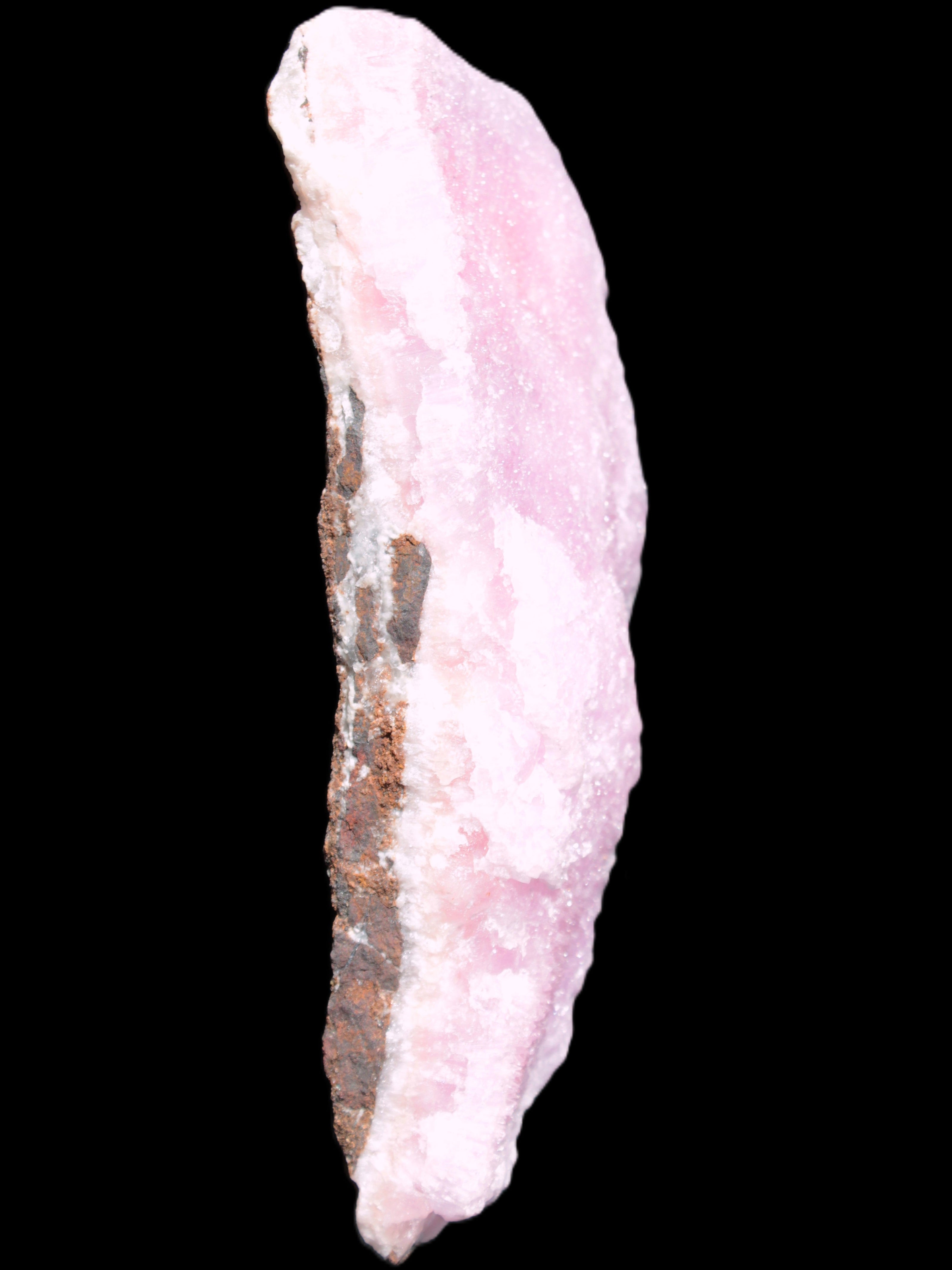 Pink Aragonite specimen on Ironstone matrix 150*22*75mm 336g in bright sunlight -  Rocks and Things Store