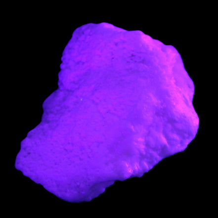 Pink Aragonite specimen from Pakistan 62*22*51mm 76.5g in UV light -  Rocks and Things Store