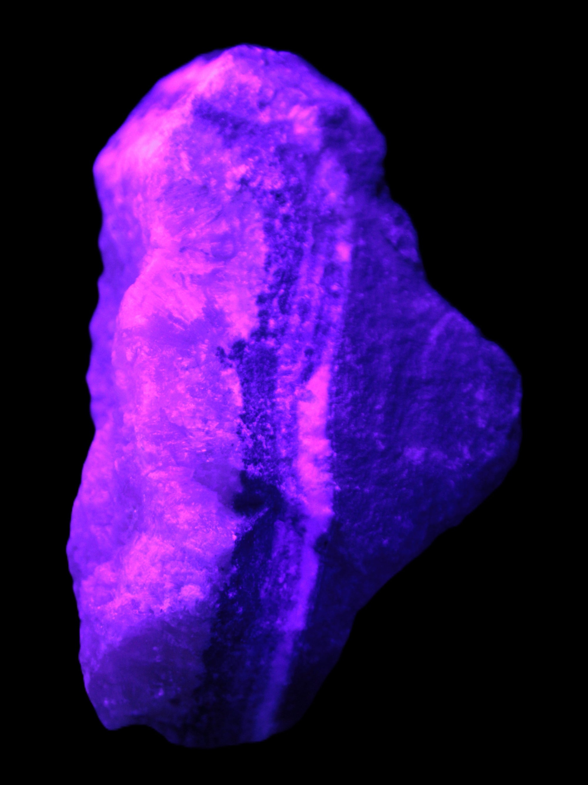 Pink Aragonite specimen on Ironstone matrix 102*53*36mm 276.8g in UV light - Rocks and Things Store