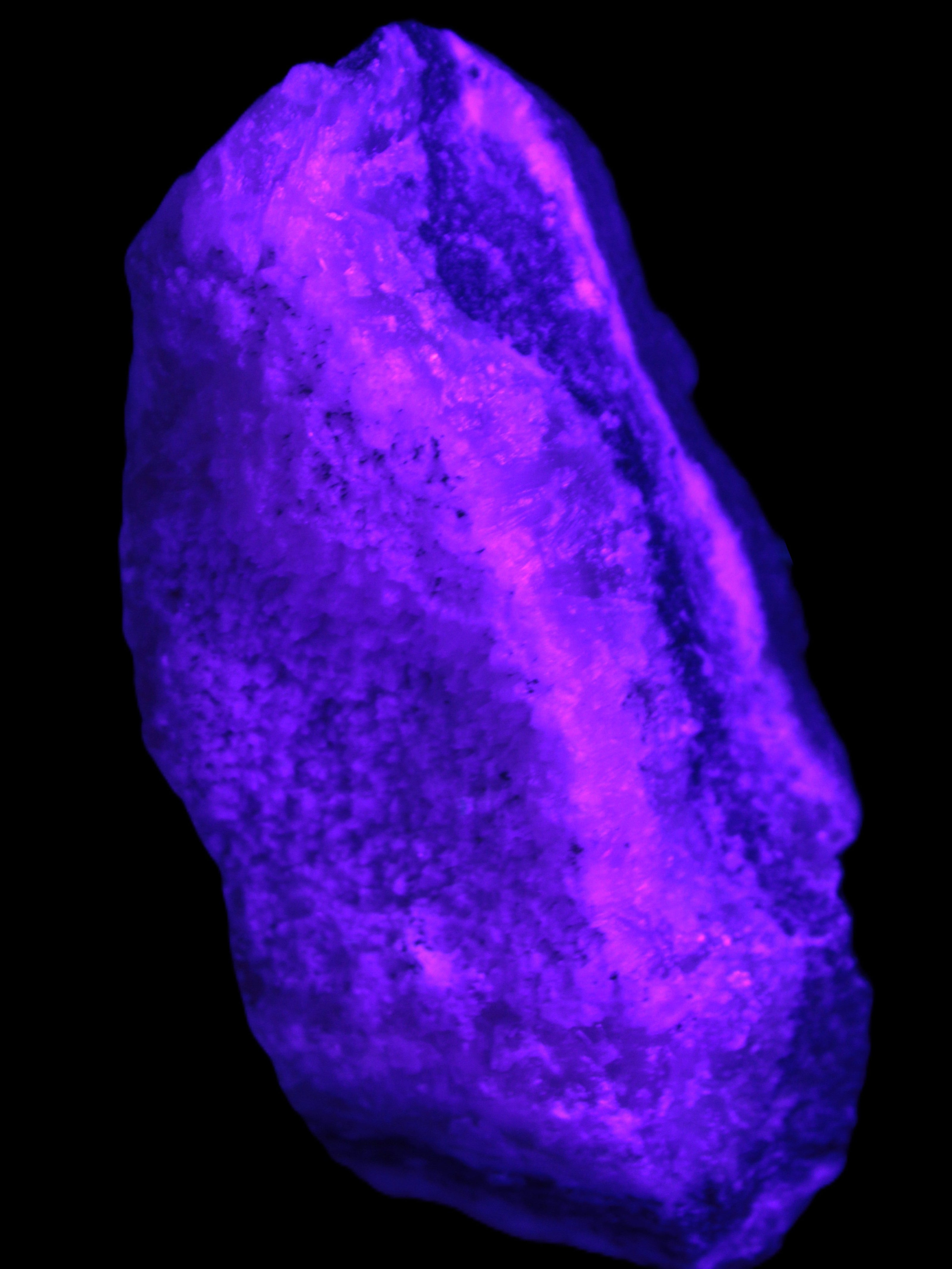 Pink Aragonite specimen on Ironstone matrix 102*53*36mm 276.8g in UV light - Rocks and Things Store