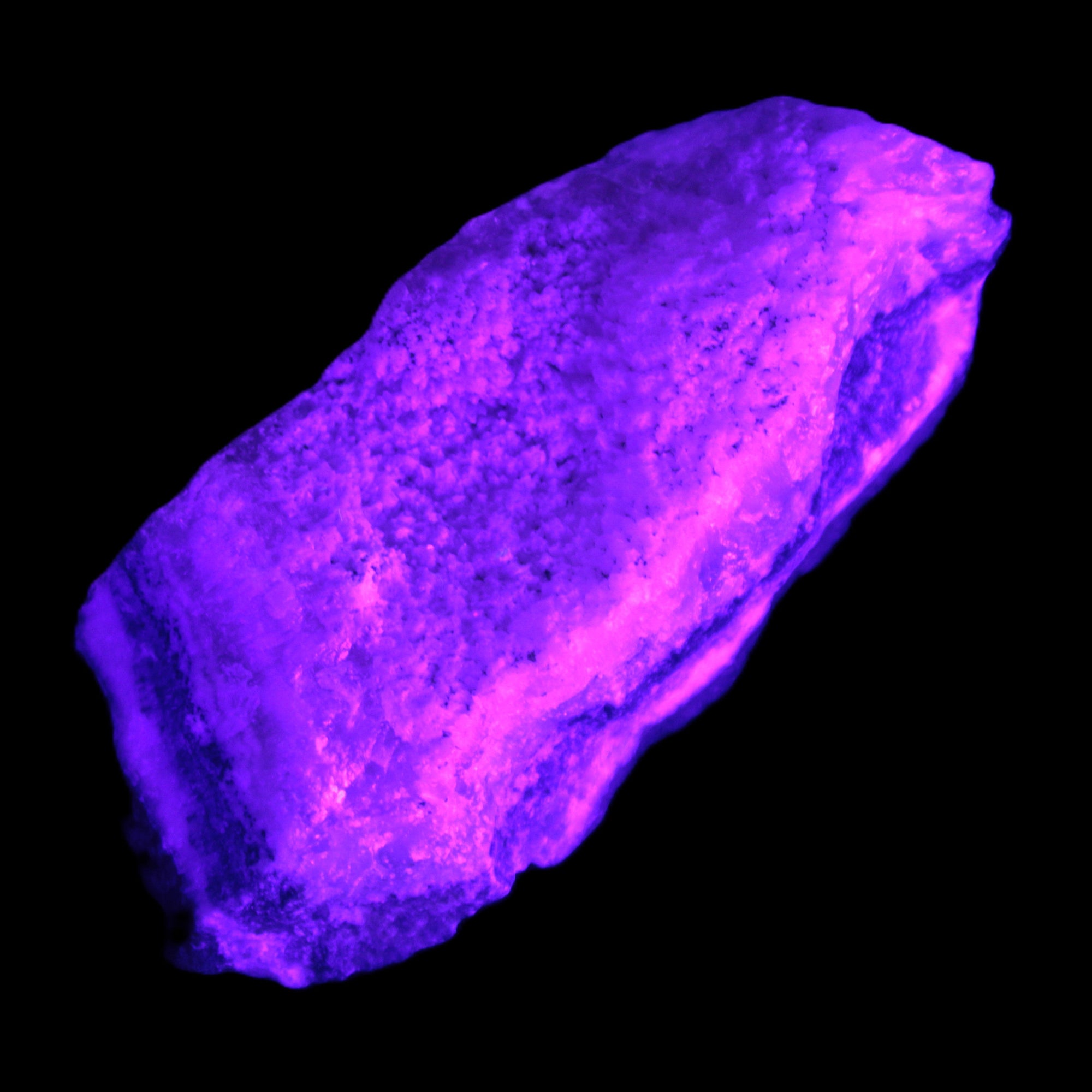 Pink Aragonite specimen on Ironstone matrix 102*53*36mm 276.8g in UV light - Rocks and Things Store