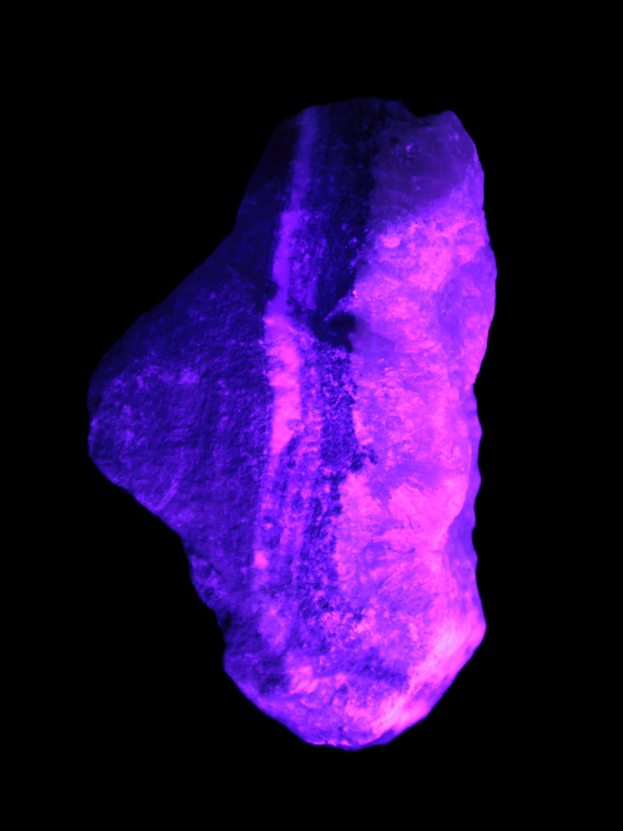 Pink Aragonite specimen on Ironstone matrix 102*53*36mm 276.8g in UV light - Rocks and Things Store