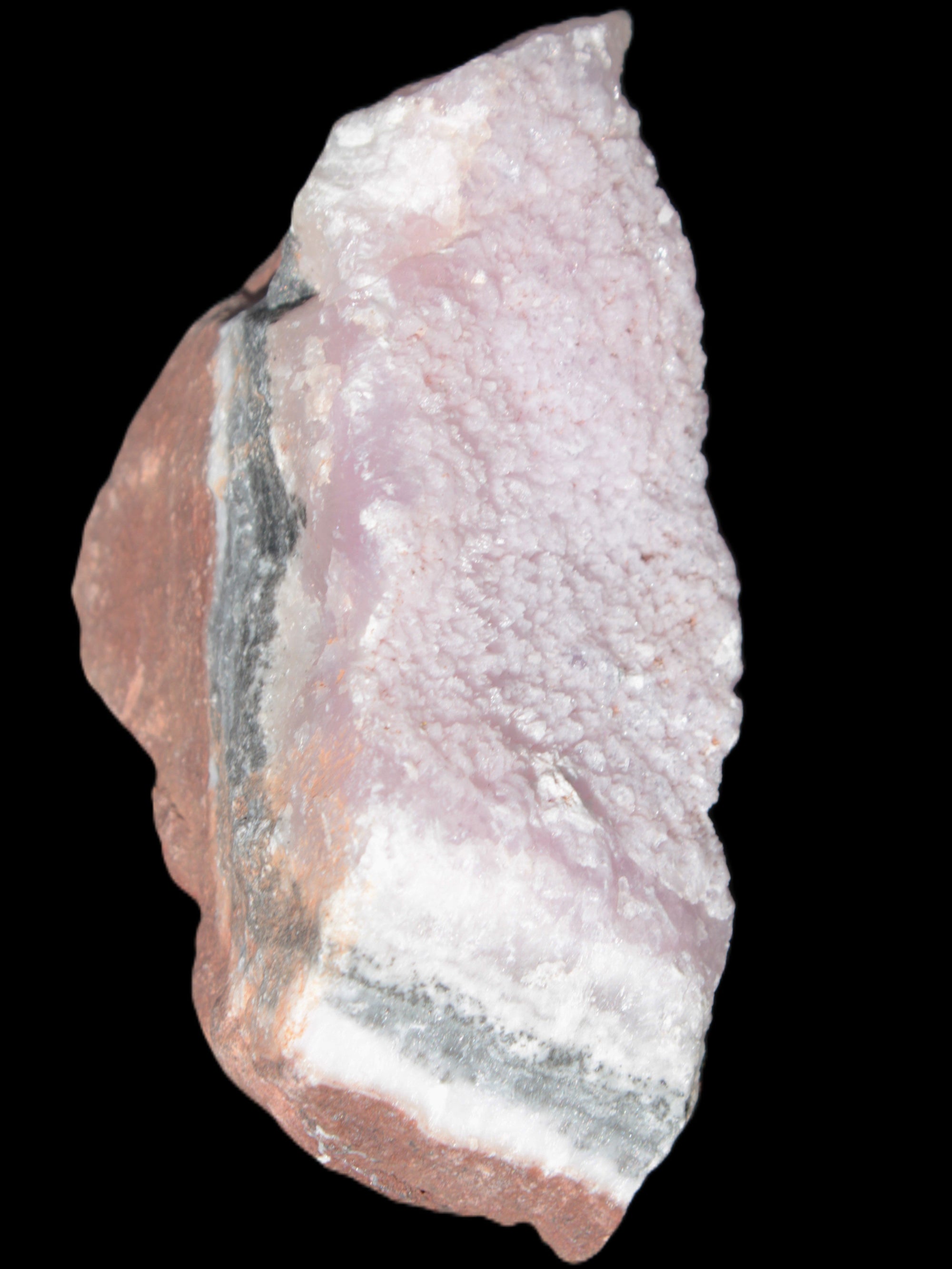 Pink Aragonite specimen on Ironstone matrix 102*53*36mm 276.8g in bright sunshine - Rocks and Things Store