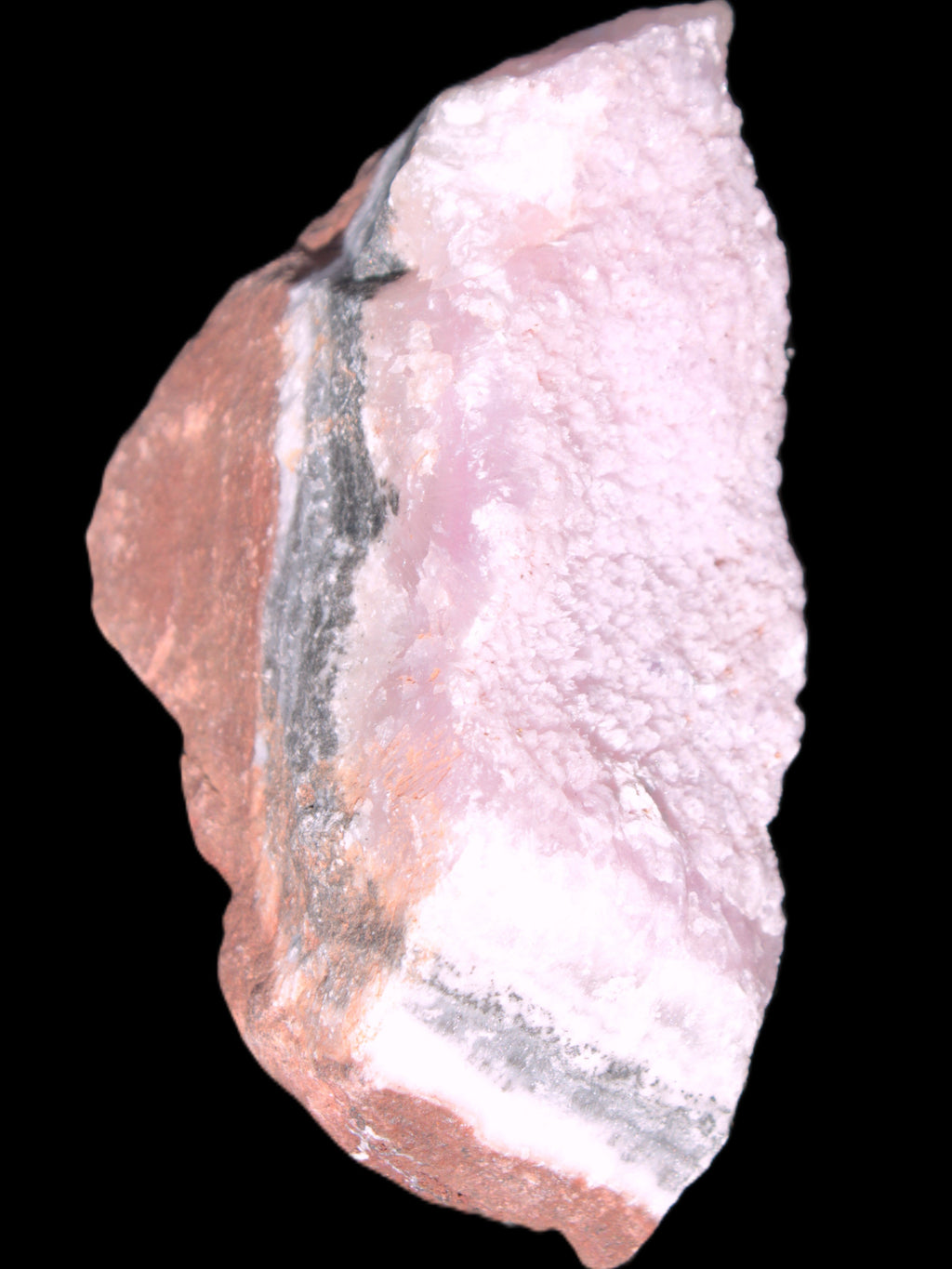 Pink Aragonite specimen on Ironstone matrix 102*53*36mm 276.8g in bright sunshine - Rocks and Things Store