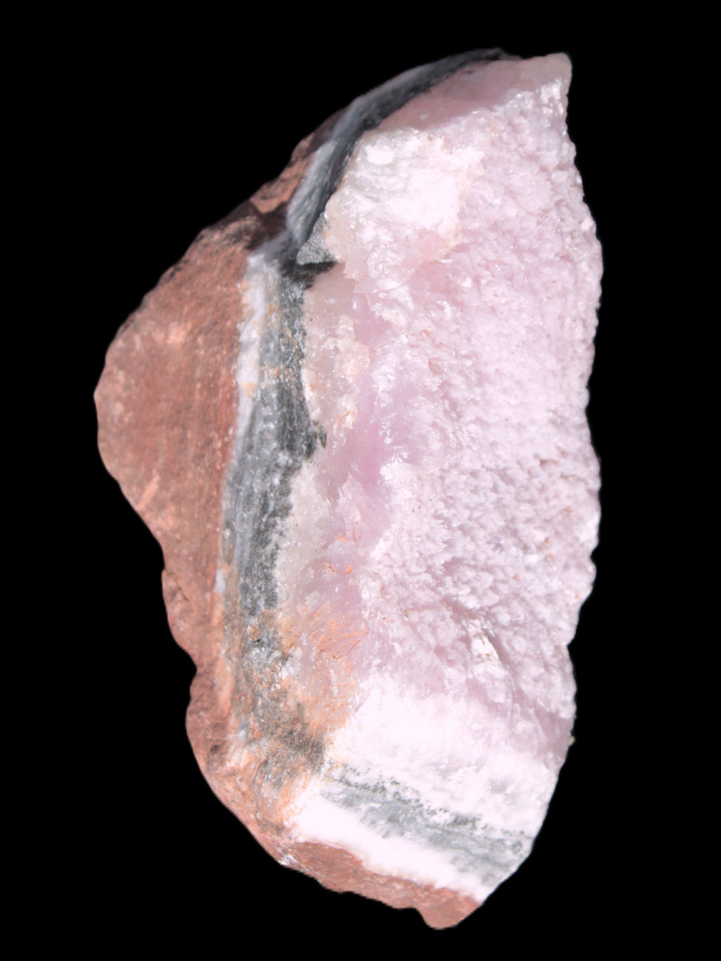Pink Aragonite specimen on Ironstone matrix 102*53*36mm 276.8g in bright sunshine - Rocks and Things Store