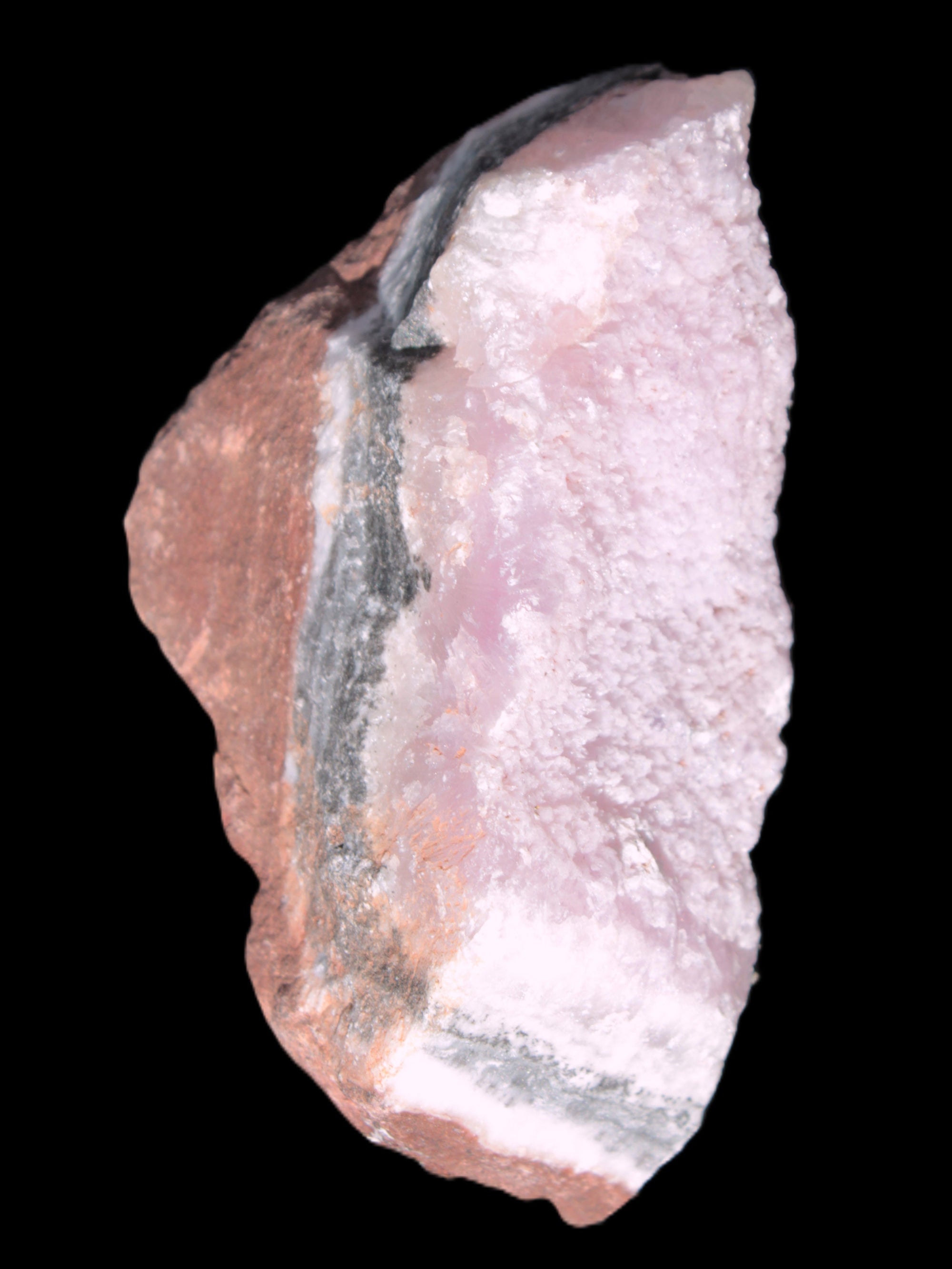 Pink Aragonite specimen on Ironstone matrix 102*53*36mm 276.8g in bright sunshine - Rocks and Things Store
