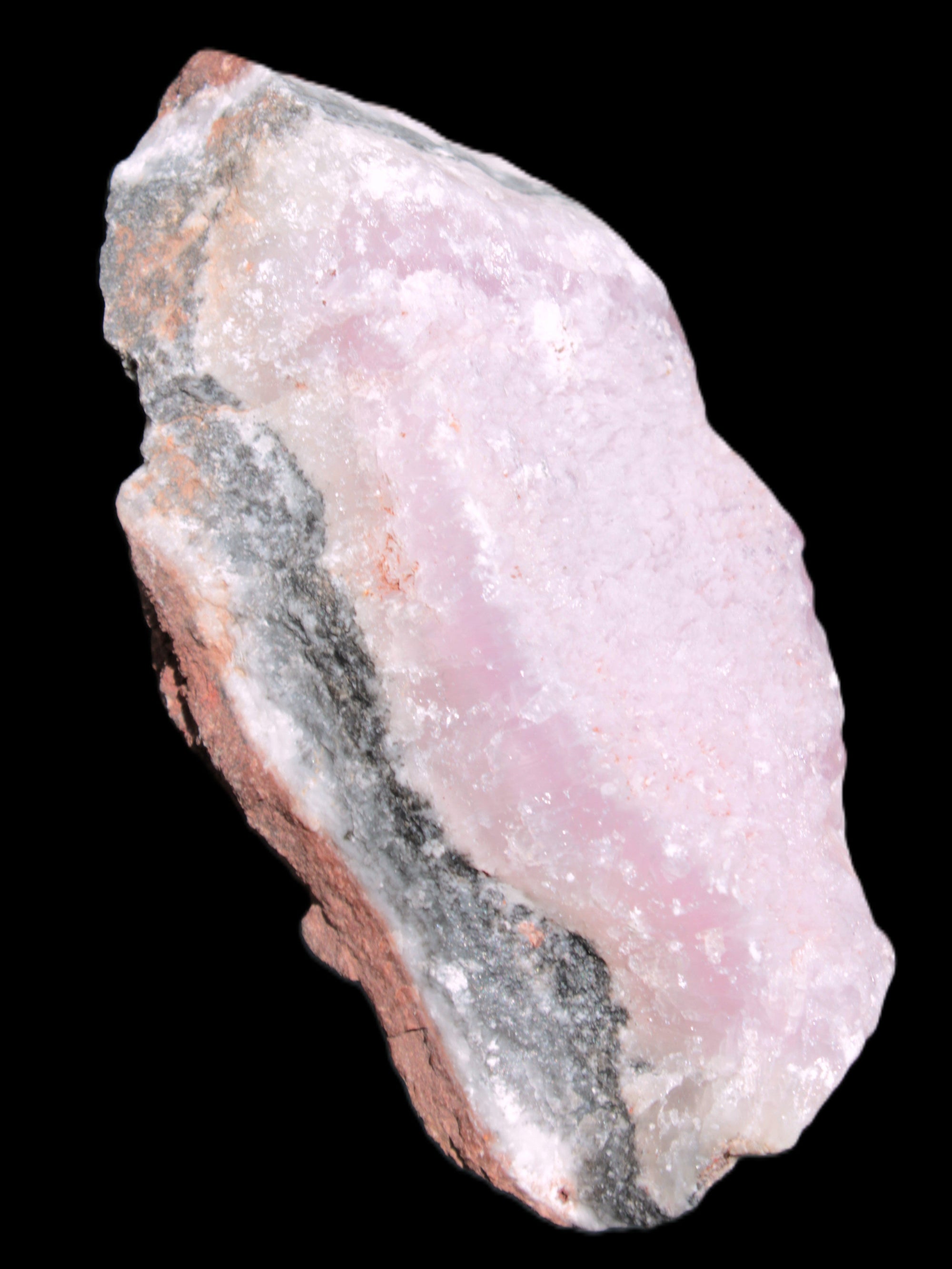 Pink Aragonite specimen on Ironstone matrix 102*53*36mm 276.8g in bright sunshine - Rocks and Things Store