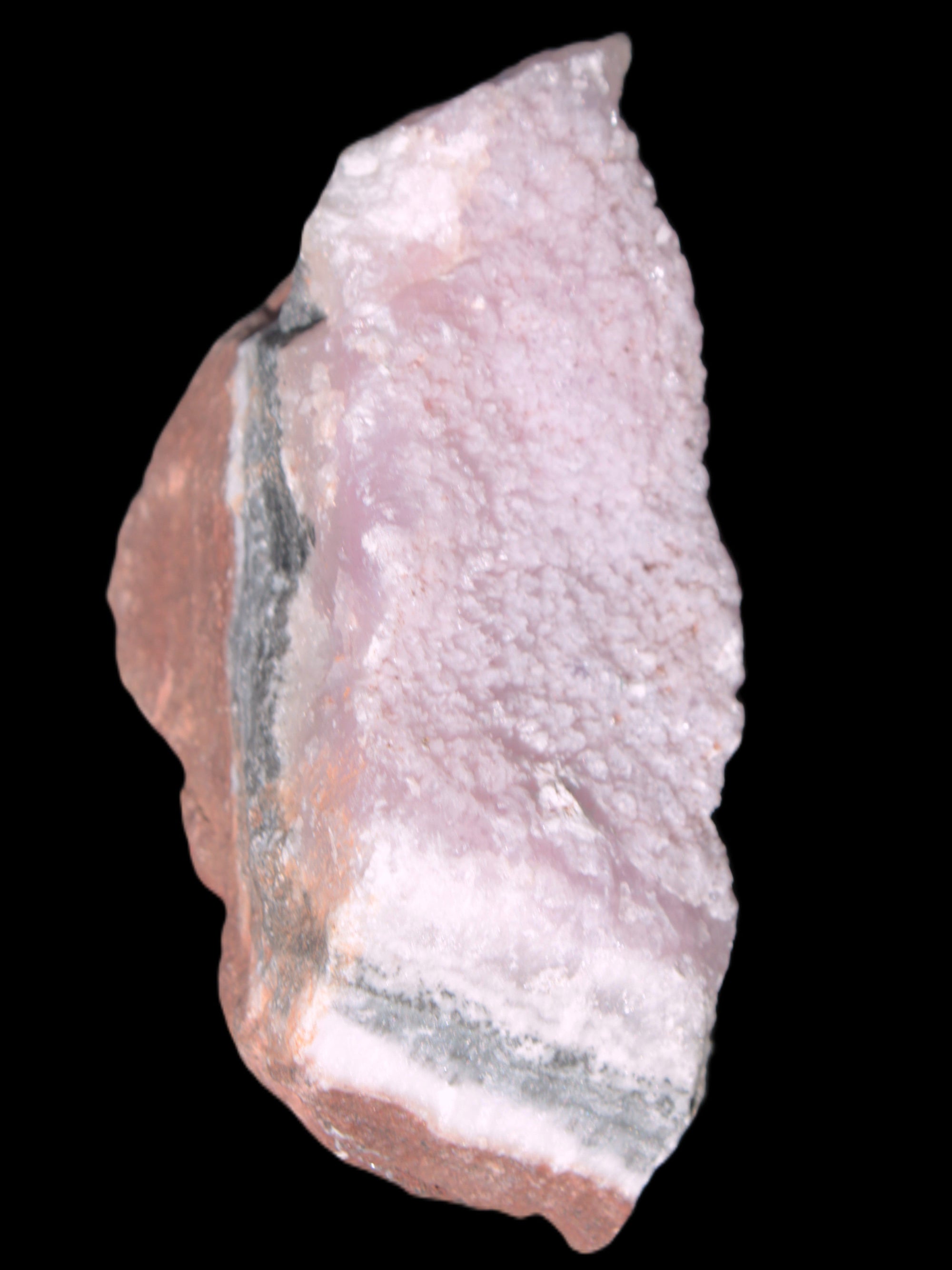 Pink Aragonite specimen on Ironstone matrix 102*53*36mm 276.8g in bright sunshine - Rocks and Things Store