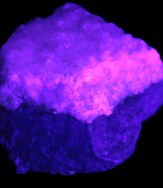 Pink Aragonite specimen on Ironstone matrix 75*45*67mm 462.2g in UV light - Rocks and Things Store