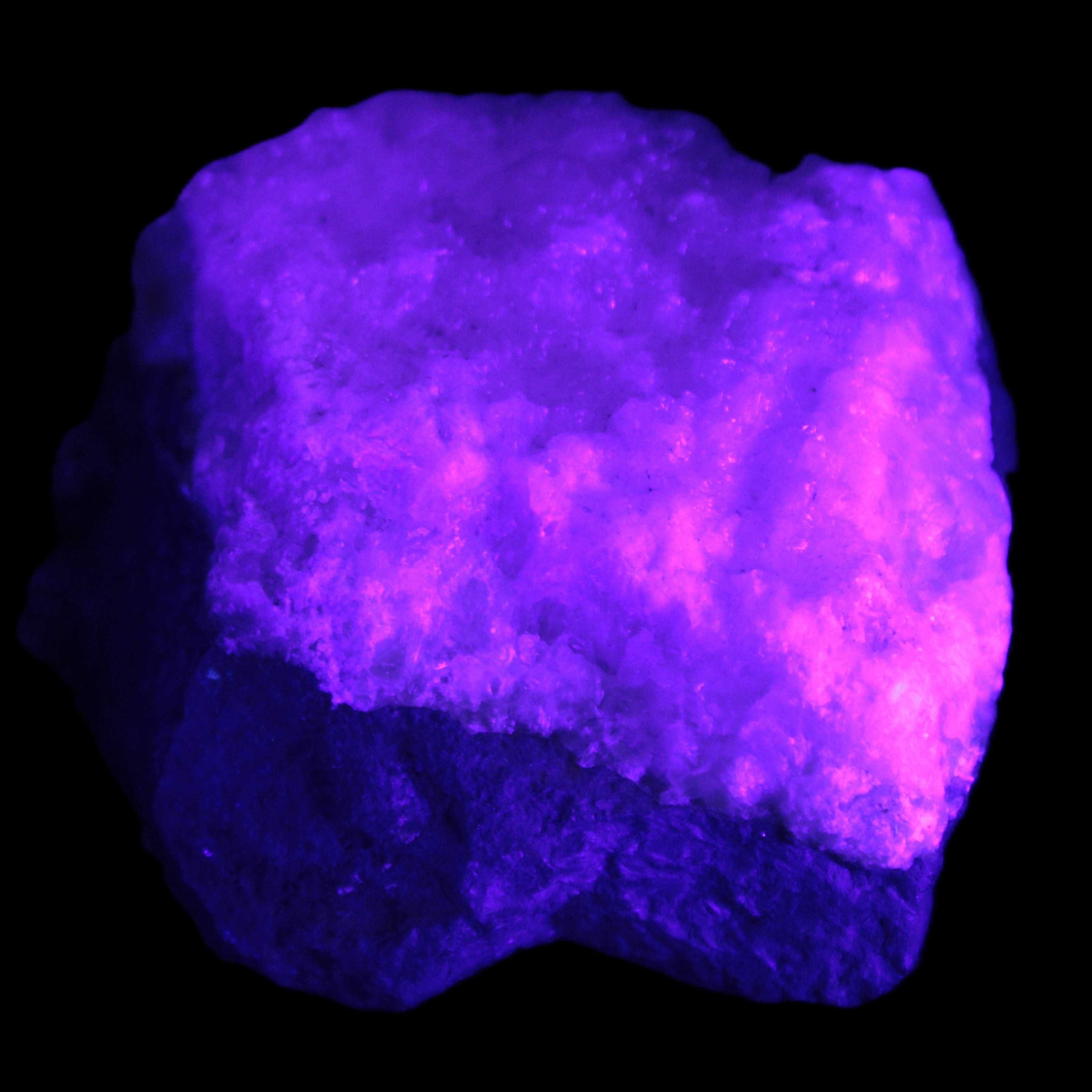 Pink Aragonite specimen on Ironstone matrix 75*45*67mm 462.2g in UV light - Rocks and Things Store