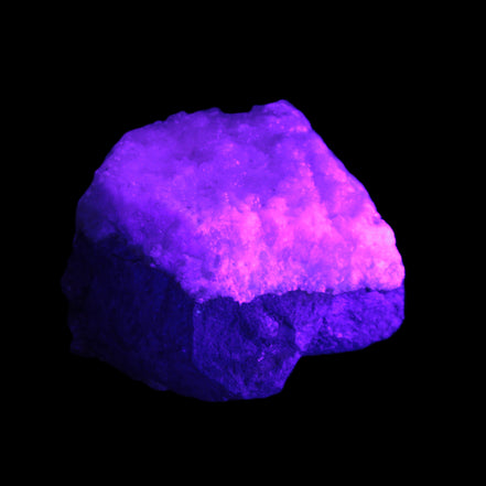 Pink Aragonite specimen on Ironstone matrix 75*45*67mm 462.2g in UV light - Rocks and Things Store
