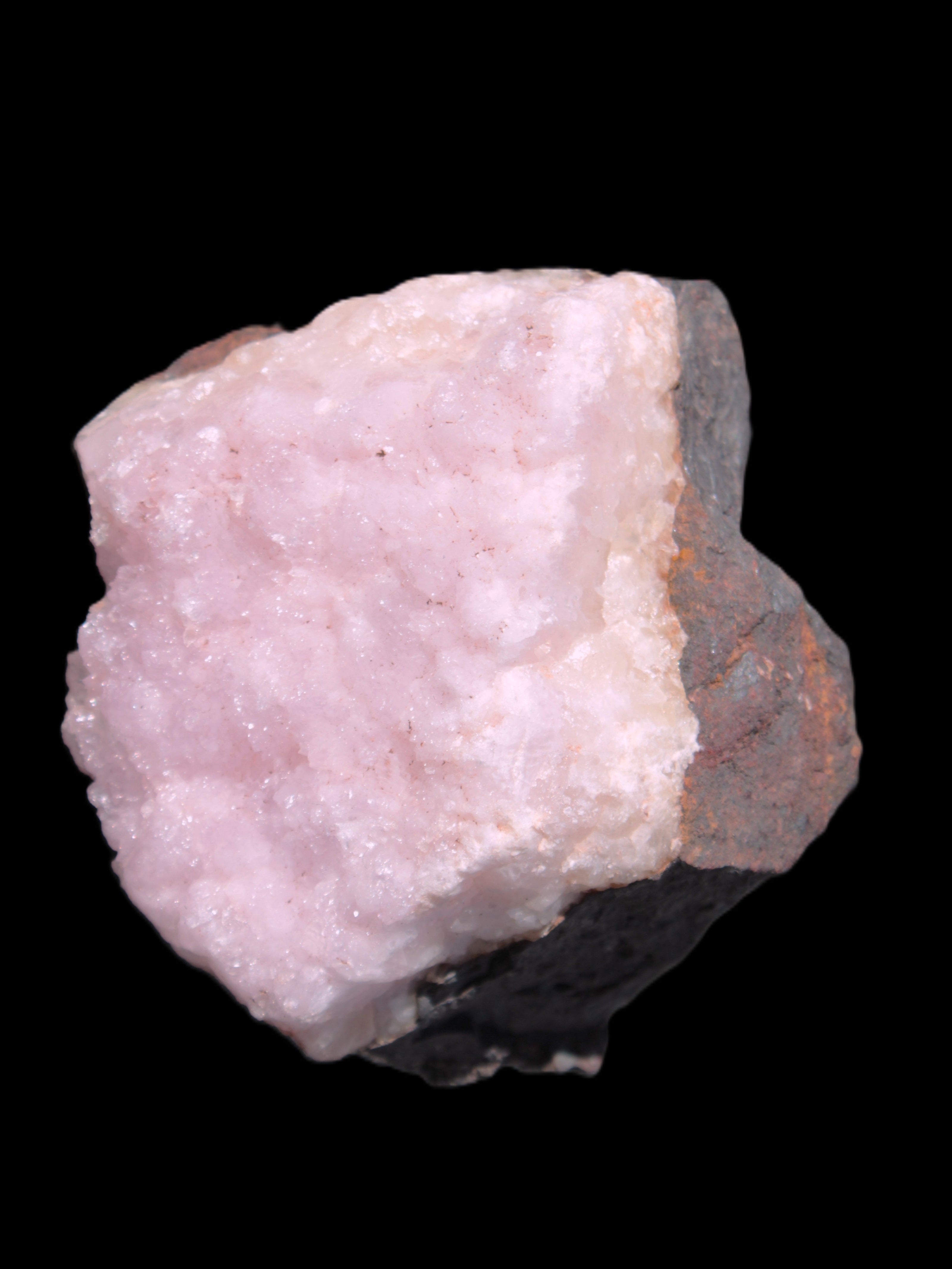 Pink Aragonite specimen on Ironstone matrix 75*45*67mm 462.2g in bright sunlight - Rocks and Things Store