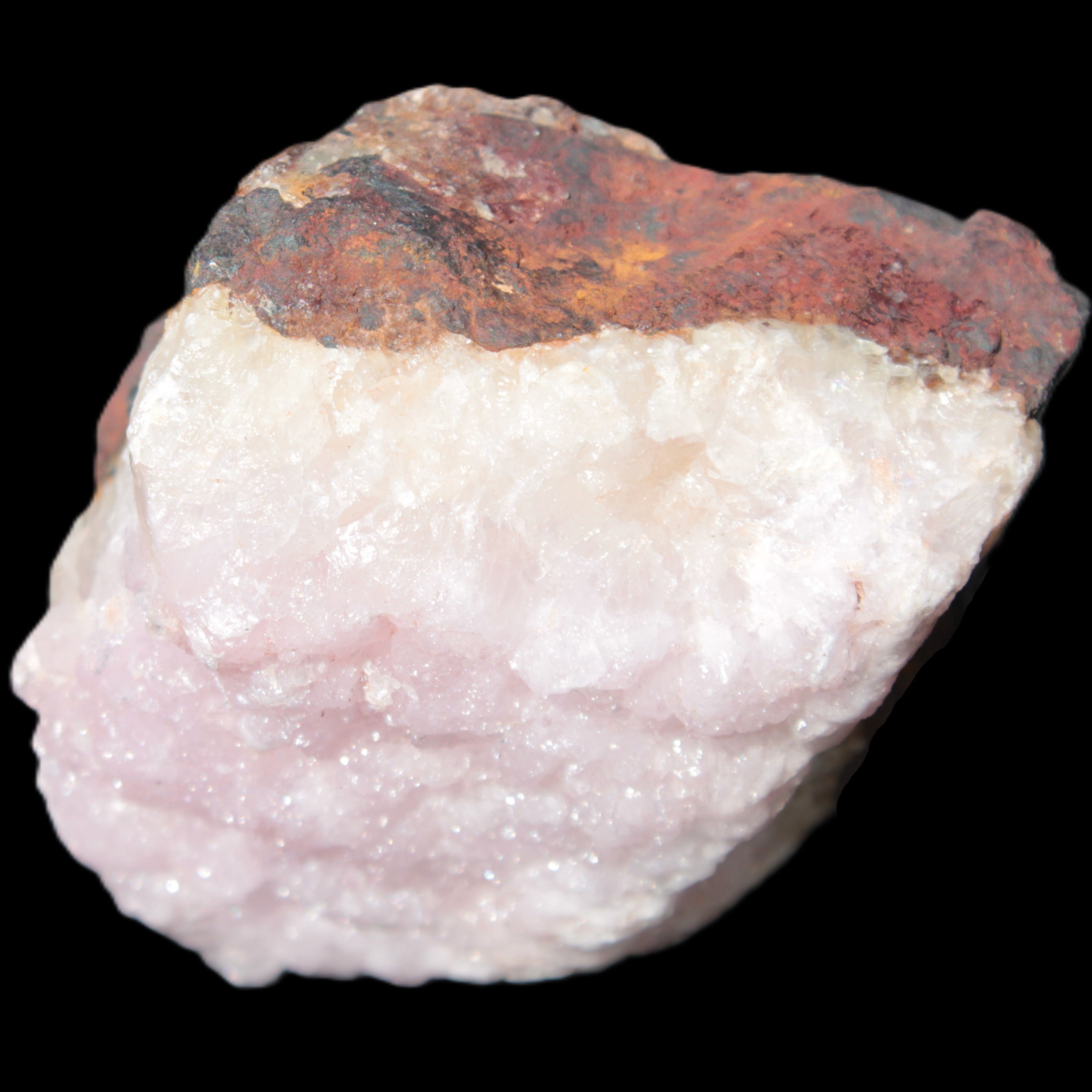 Pink Aragonite specimen on Ironstone matrix 75*45*67mm 462.2g in bright sunlight - Rocks and Things Store