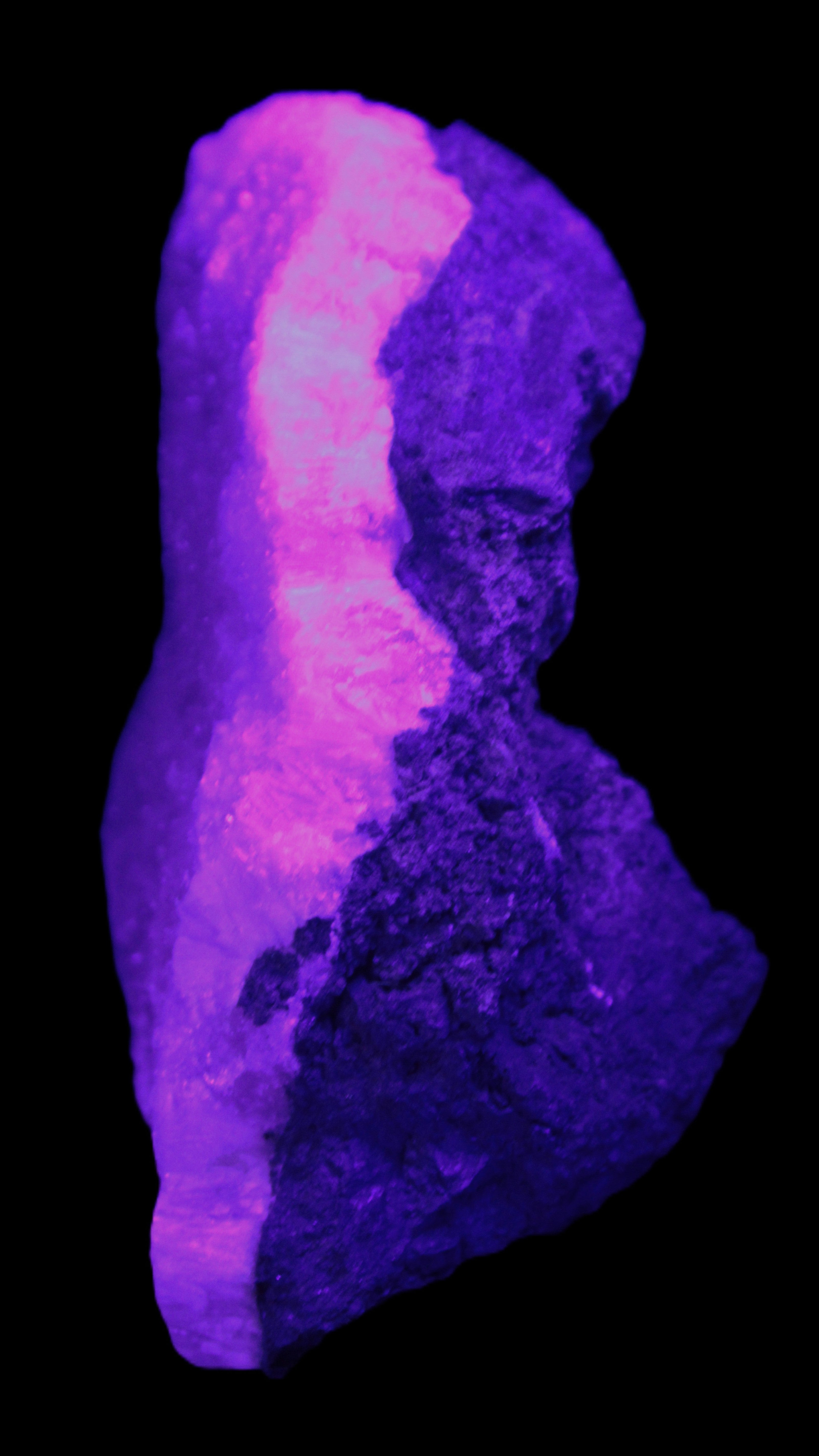 Pink Aragonite specimen on Ironstone matrix 113*53*65mm 379.8g in UV light -  Rocks and Things Store
