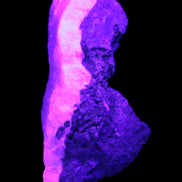 Pink Aragonite specimen on Ironstone matrix 113*53*65mm 379.8g in UV light -  Rocks and Things Store