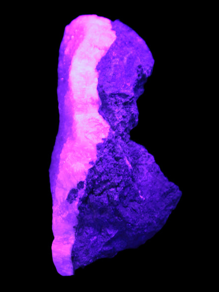 Pink Aragonite specimen on Ironstone matrix 113*53*65mm 379.8g in UV light -  Rocks and Things Store
