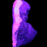 Pink Aragonite specimen on Ironstone matrix 113*53*65mm 379.8g in UV light -  Rocks and Things Store