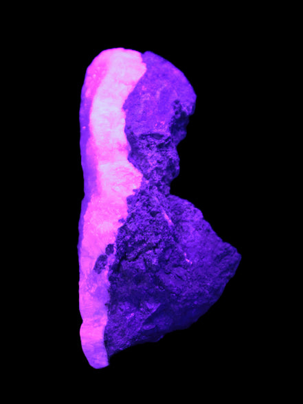Pink Aragonite specimen on Ironstone matrix 113*53*65mm 379.8g in UV light -  Rocks and Things Store