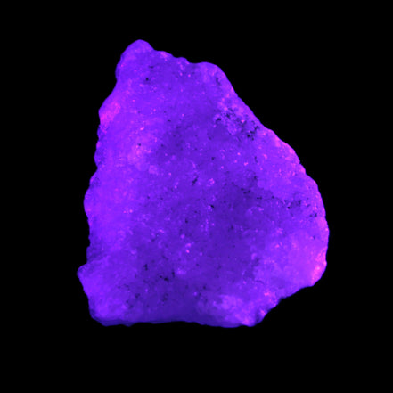 Pink Aragonite specimen from Pakistan 73*15*55mm 83.6g in UV light - Rocks and Things Store