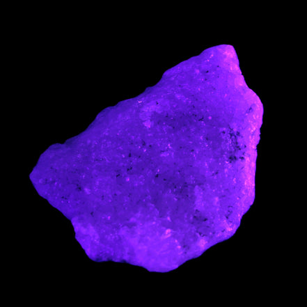 Pink Aragonite specimen from Pakistan 73*15*55mm 83.6g in UV light - Rocks and Things Store
