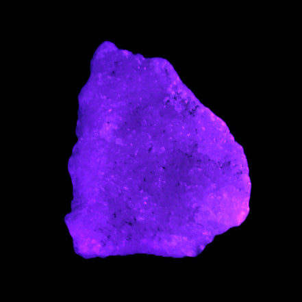 Pink Aragonite specimen from Pakistan 73*15*55mm 83.6g in UV light - Rocks and Things Store
