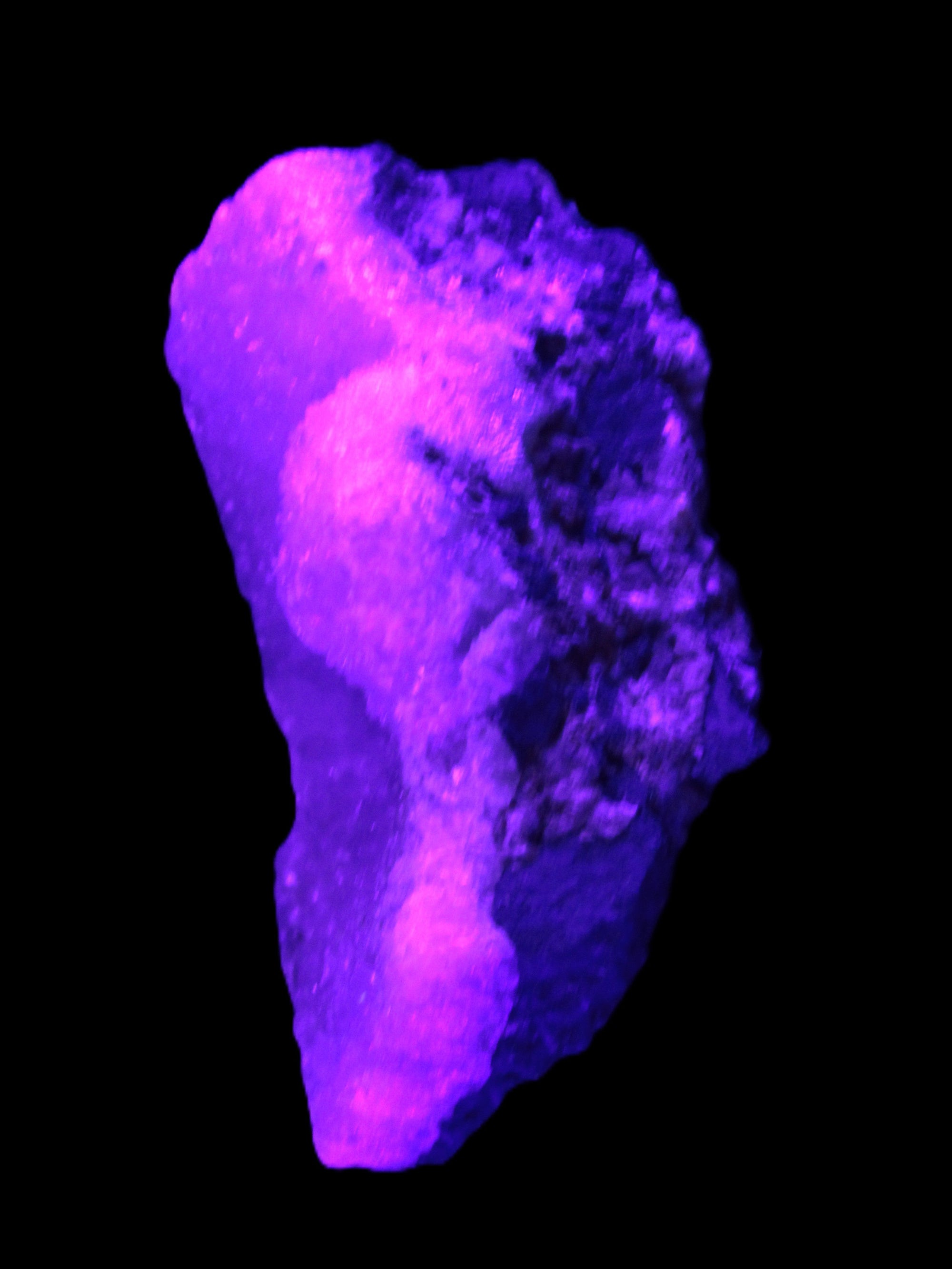 Pink Aragonite specimen on Ironstone matrix  64*26*28mm 70g in UV light - Rocks and Things Store