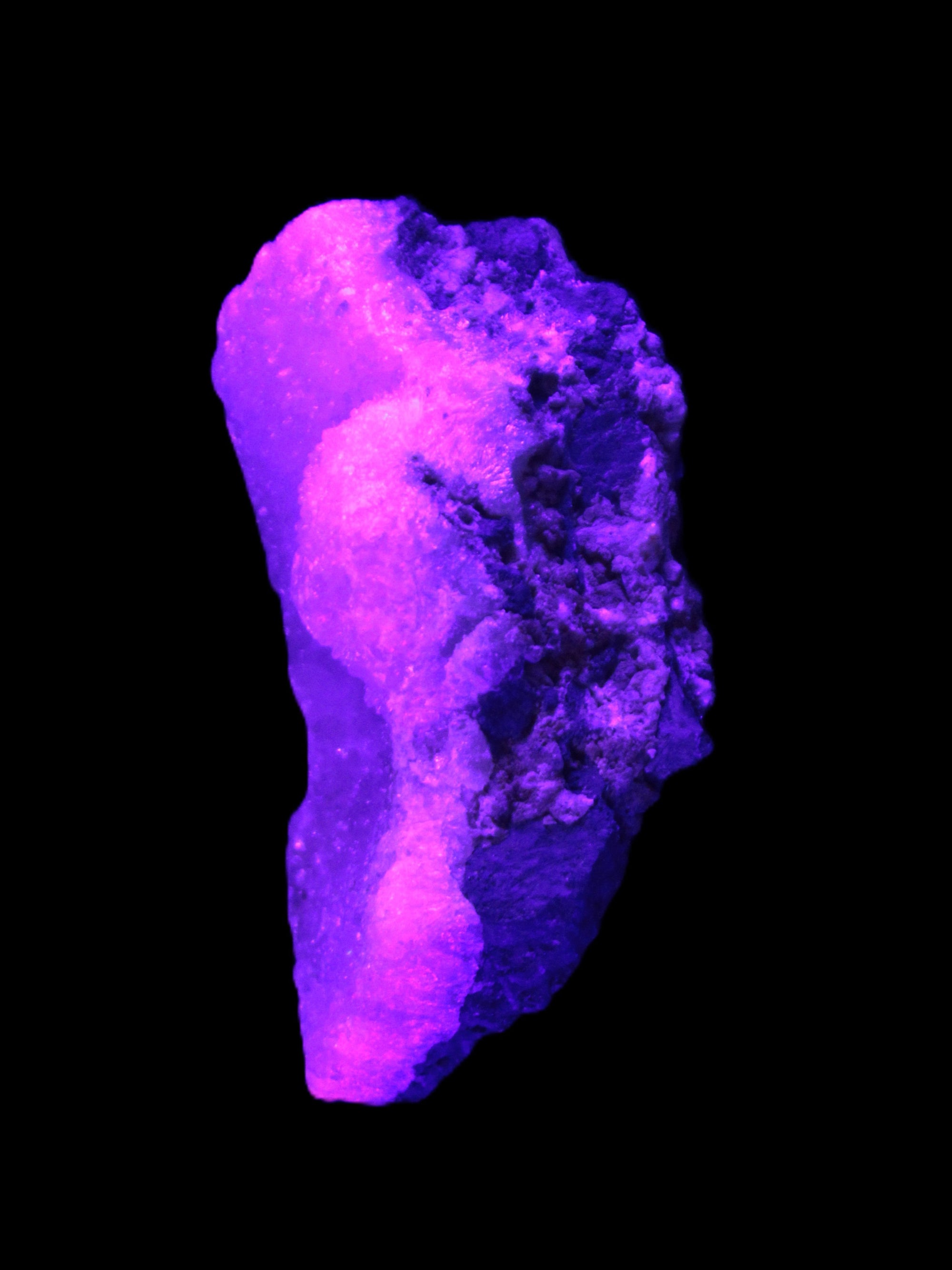 Pink Aragonite specimen on Ironstone matrix  64*26*28mm 70g in UV light - Rocks and Things Store