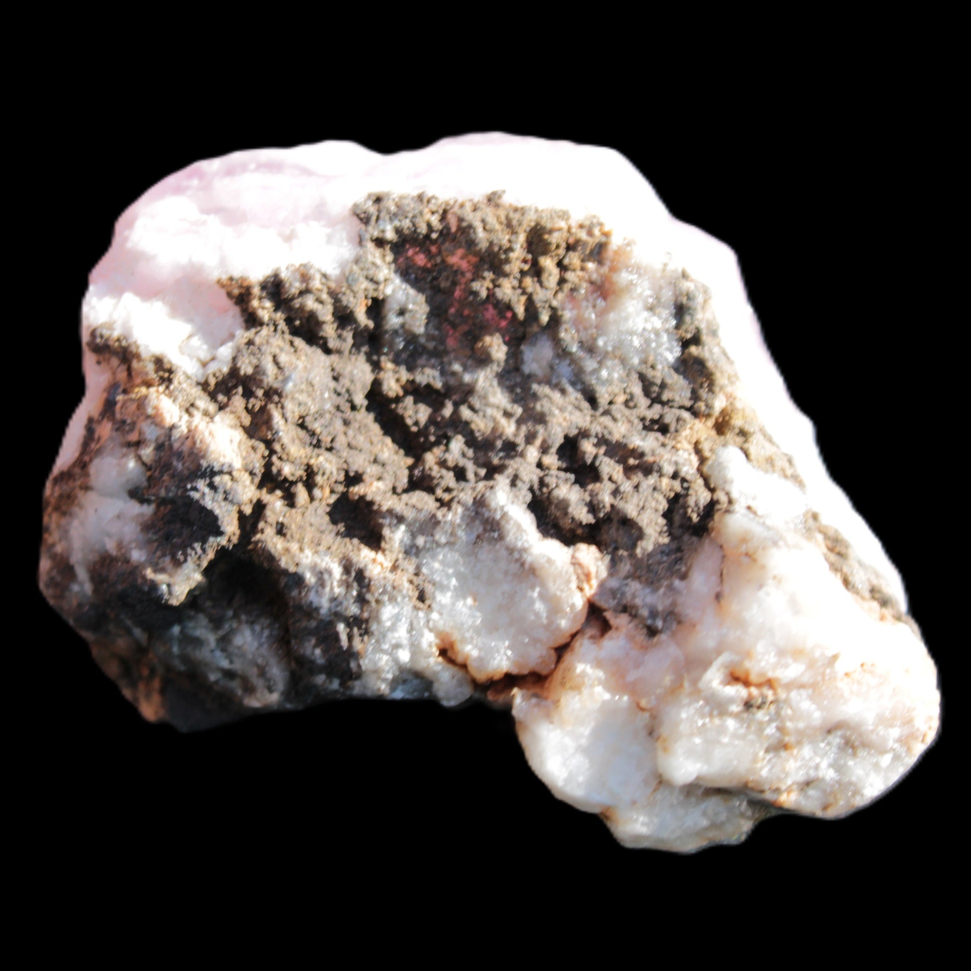 Pink Aragonite specimen on Ironstone matrix 56*42*40mm 96.2g in sunlight - Rocks and Things Store