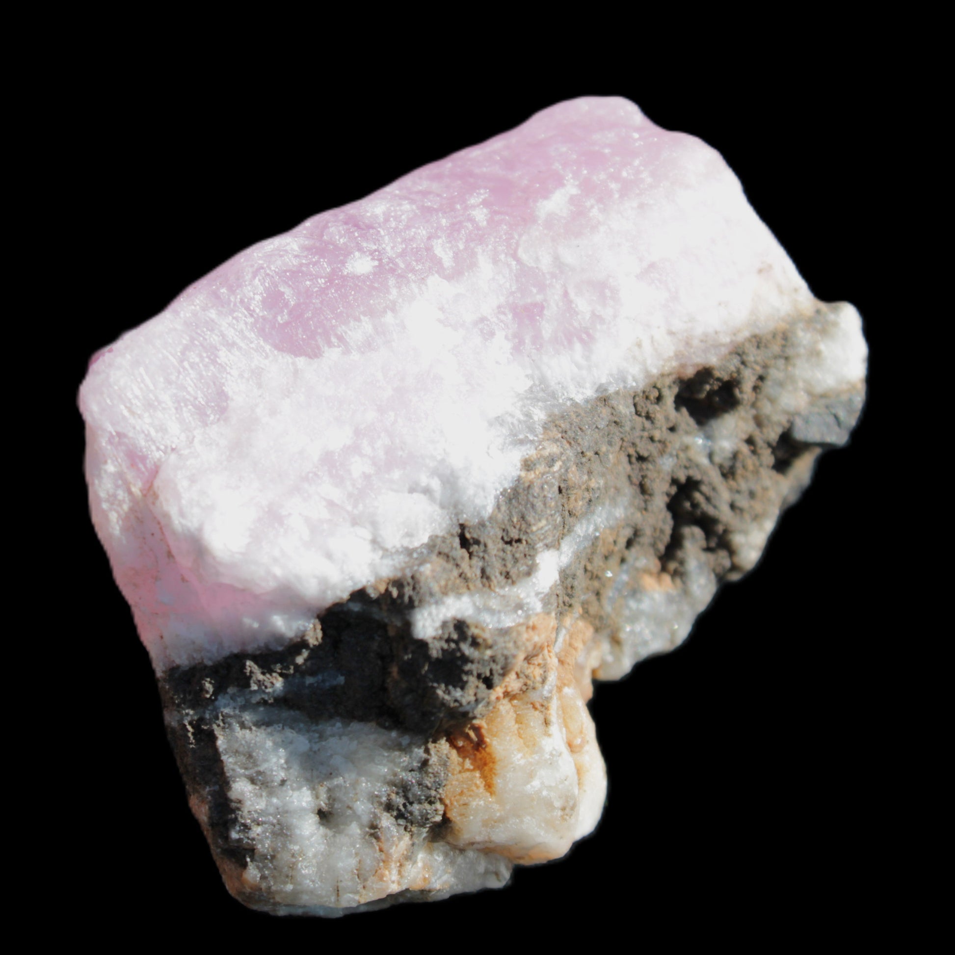 Pink Aragonite specimen on Ironstone matrix 56*42*40mm 96.2g in sunlight - Rocks and Things Store