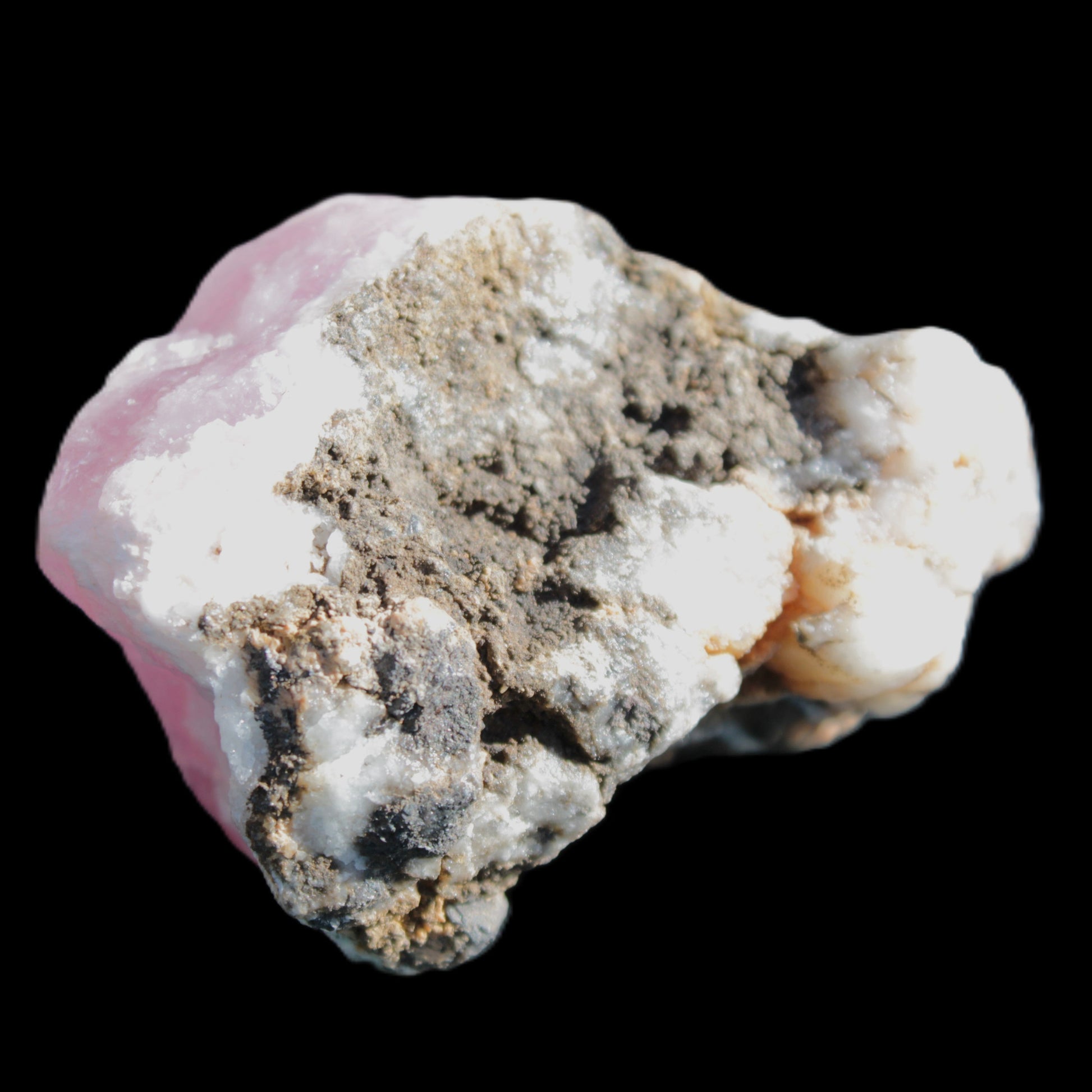 Pink Aragonite specimen on Ironstone matrix 56*42*40mm 96.2g in sunlight - Rocks and Things Store