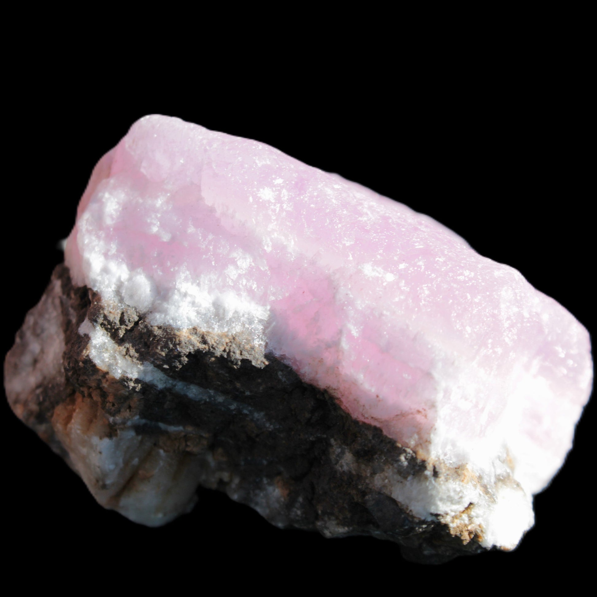 Pink Aragonite specimen on Ironstone matrix 56*42*40mm 96.2g in sunlight - Rocks and Things Store