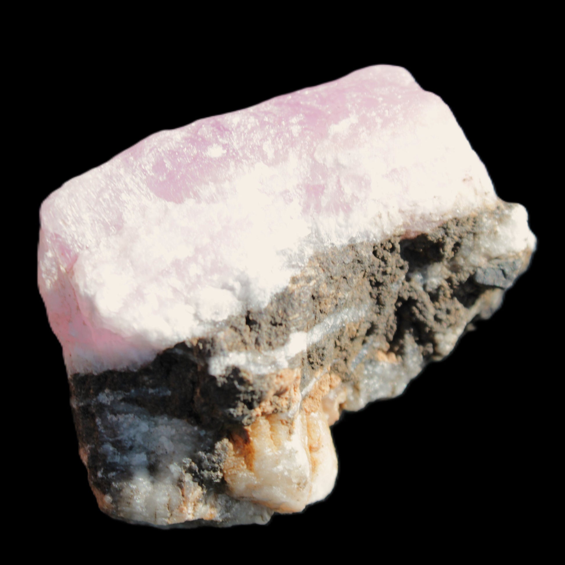 Pink Aragonite specimen on Ironstone matrix 56*42*40mm 96.2g in sunlight - Rocks and Things Store