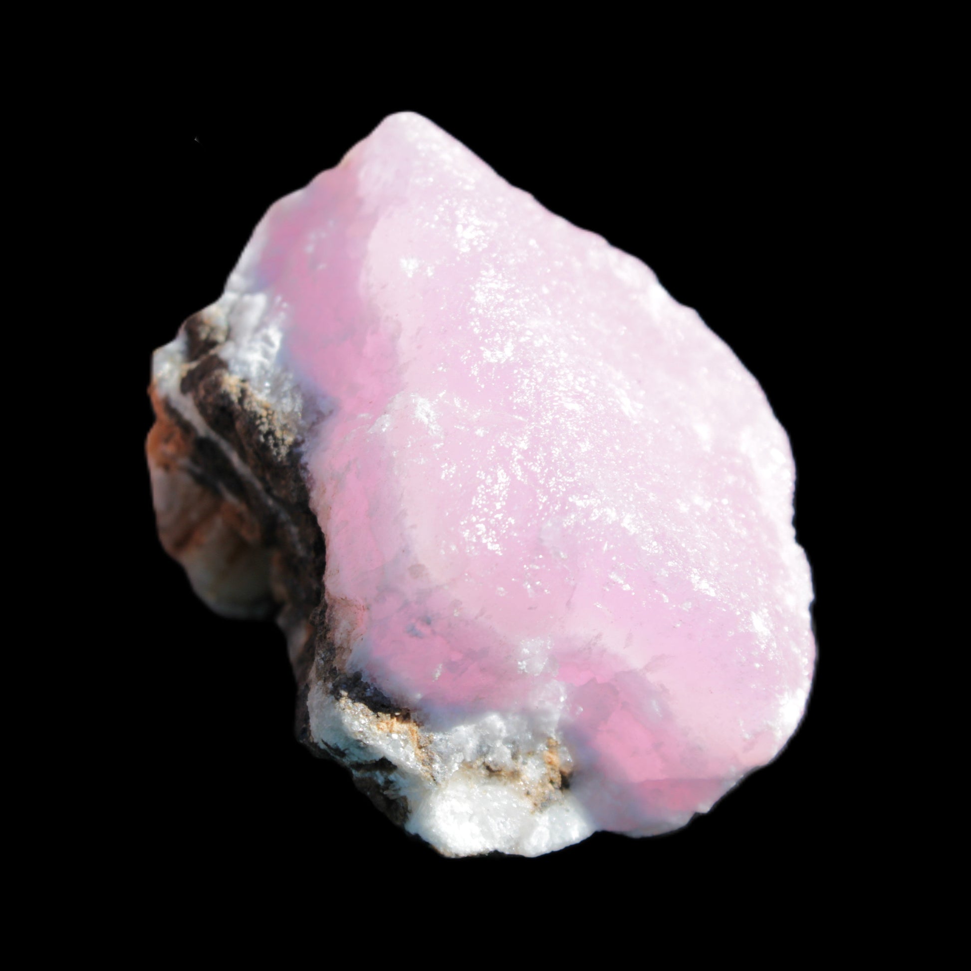 Pink Aragonite specimen on Ironstone matrix 56*42*40mm 96.2g in sunlight - Rocks and Things Store