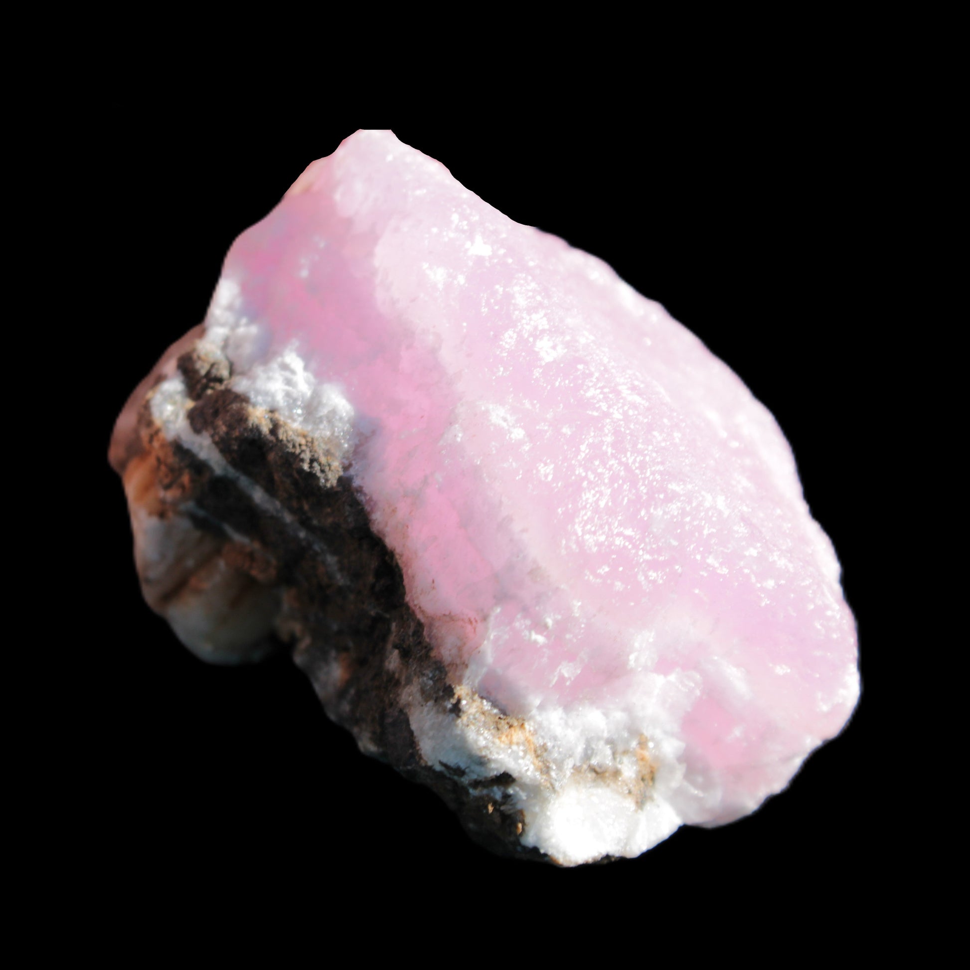 Pink Aragonite specimen on Ironstone matrix 56*42*40mm 96.2g in sunlight - Rocks and Things Store