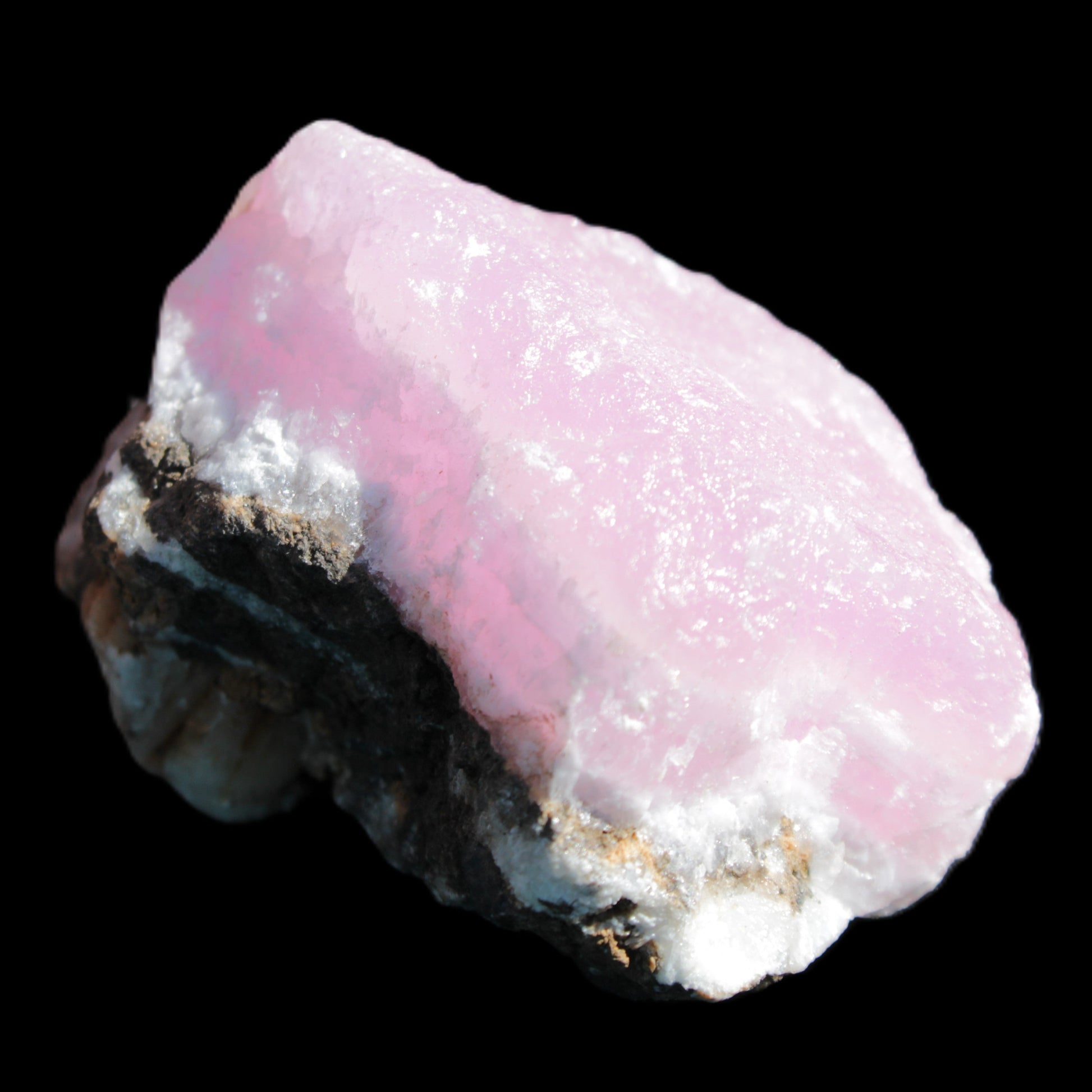 Pink Aragonite specimen on Ironstone matrix 56*42*40mm 96.2g in sunlight - Rocks and Things Store