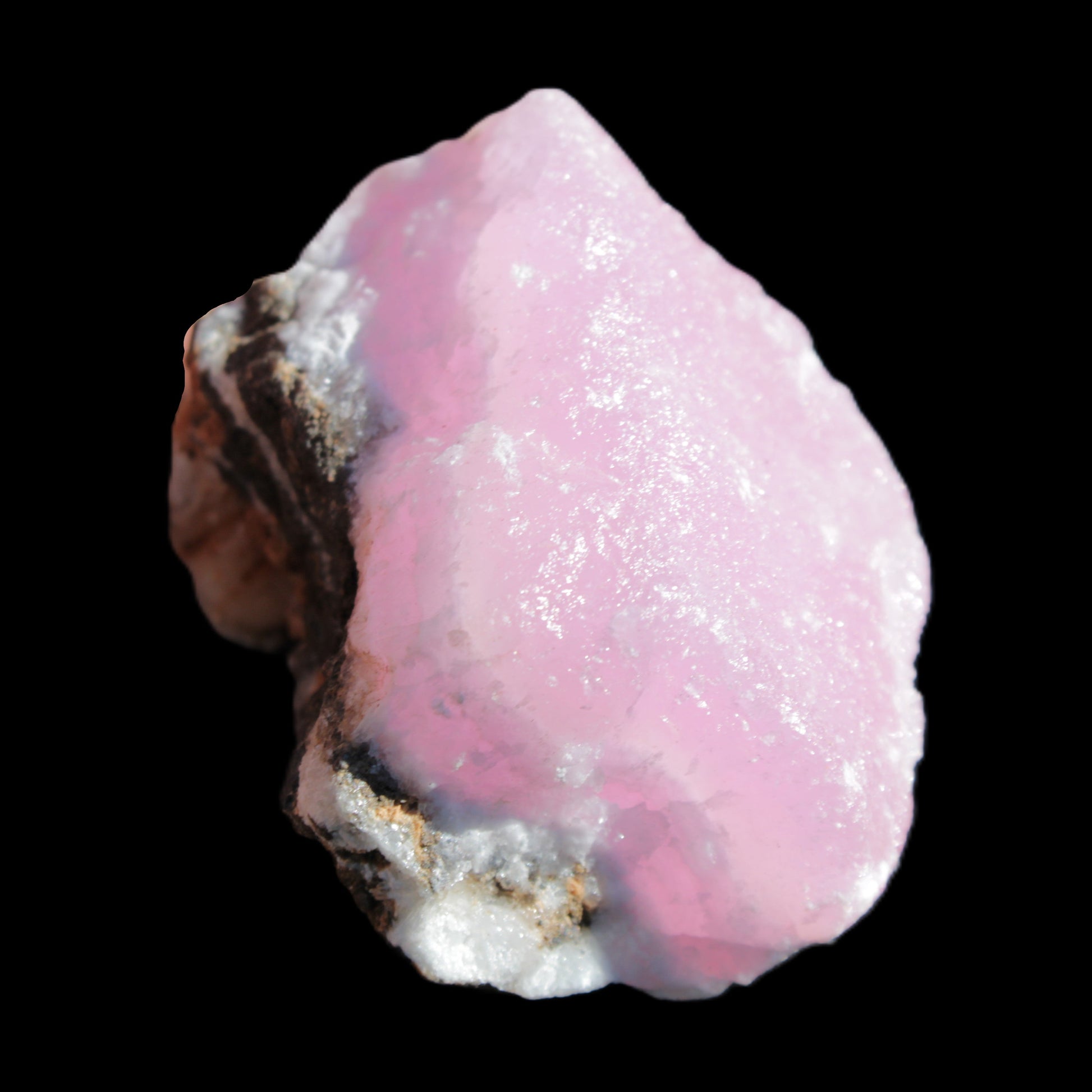 Pink Aragonite specimen on Ironstone matrix 56*42*40mm 96.2g in sunlight - Rocks and Things Store