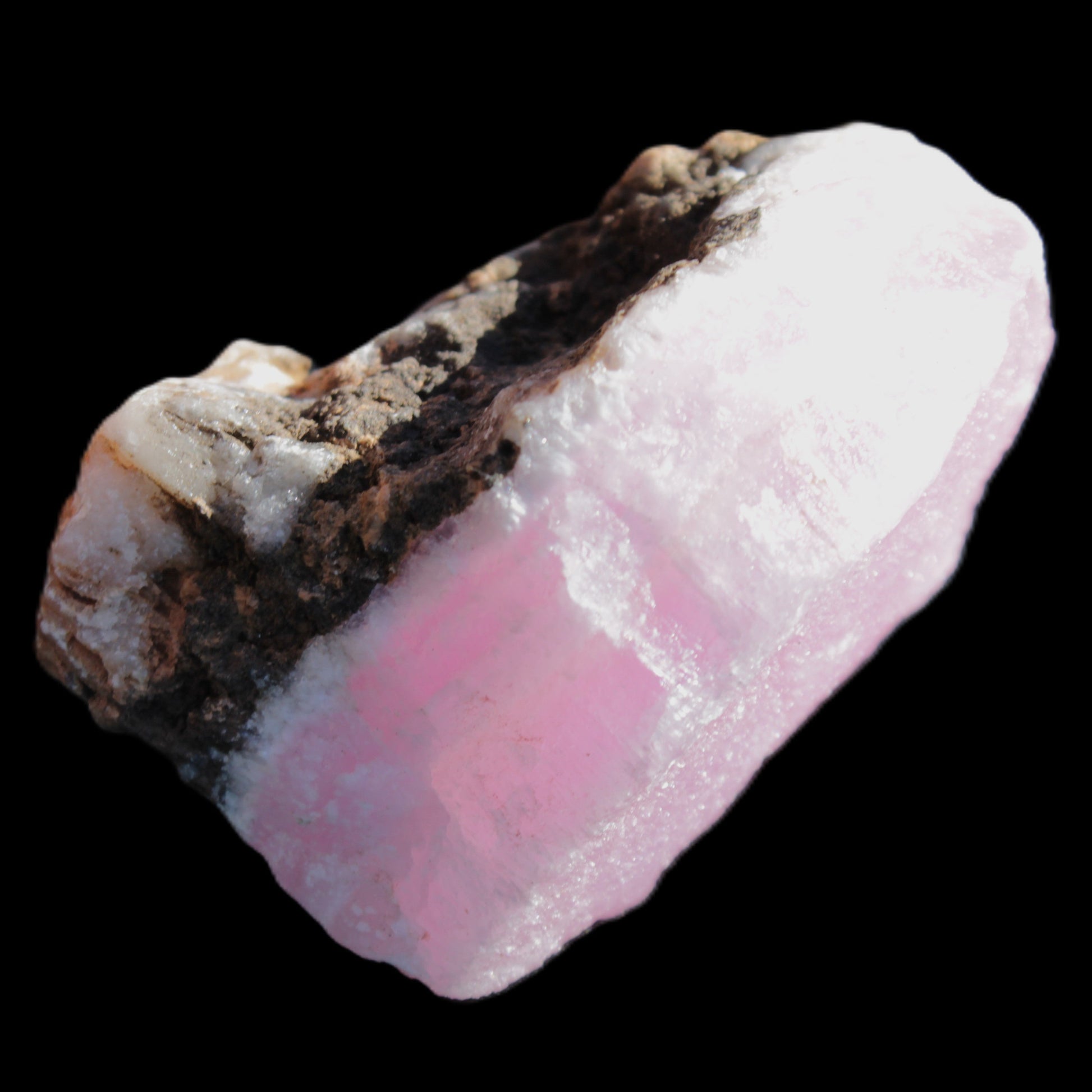 Pink Aragonite specimen on Ironstone matrix 56*42*40mm 96.2g in sunlight - Rocks and Things Store