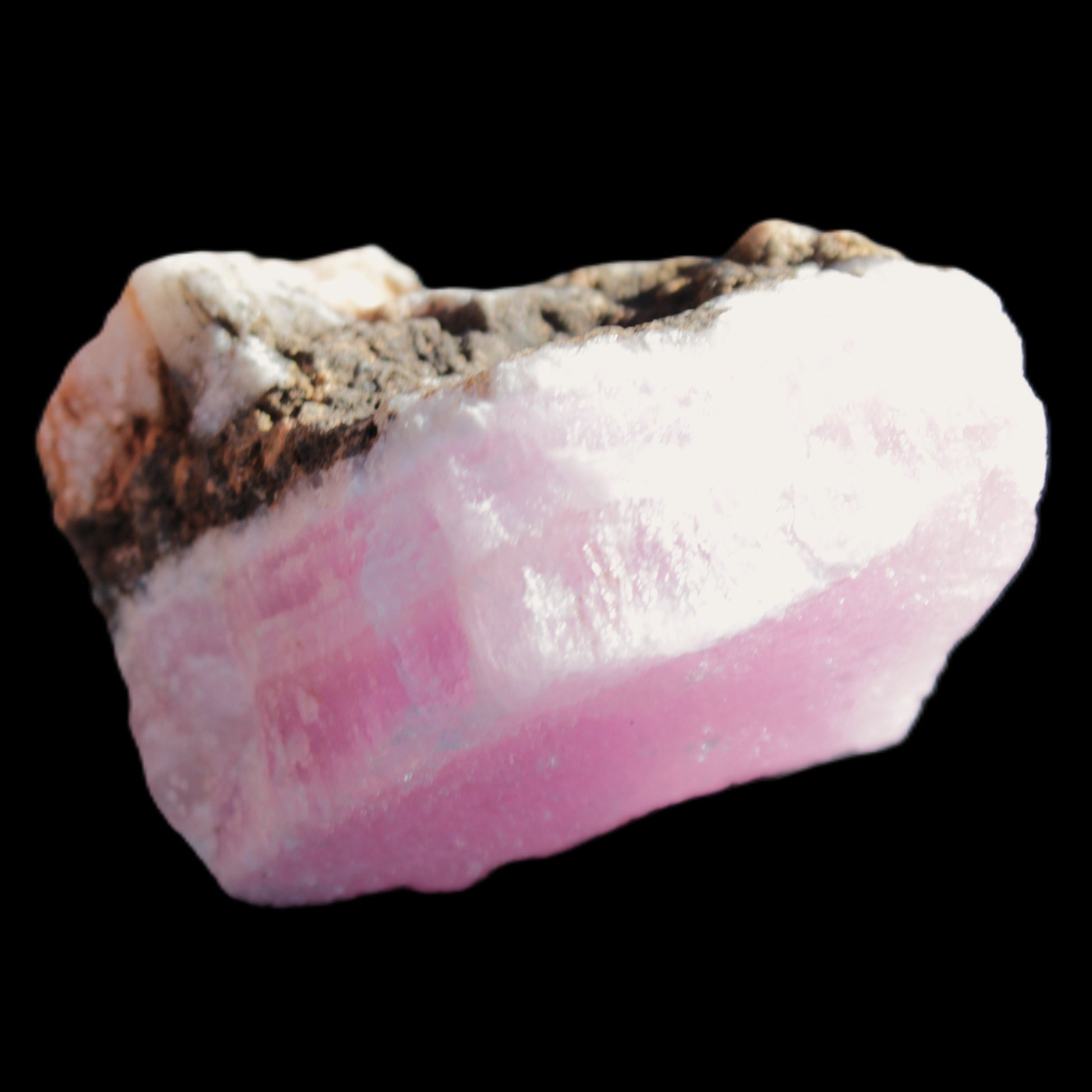 Pink Aragonite specimen on Ironstone matrix 56*42*40mm 96.2g in sunlight - Rocks and Things Store